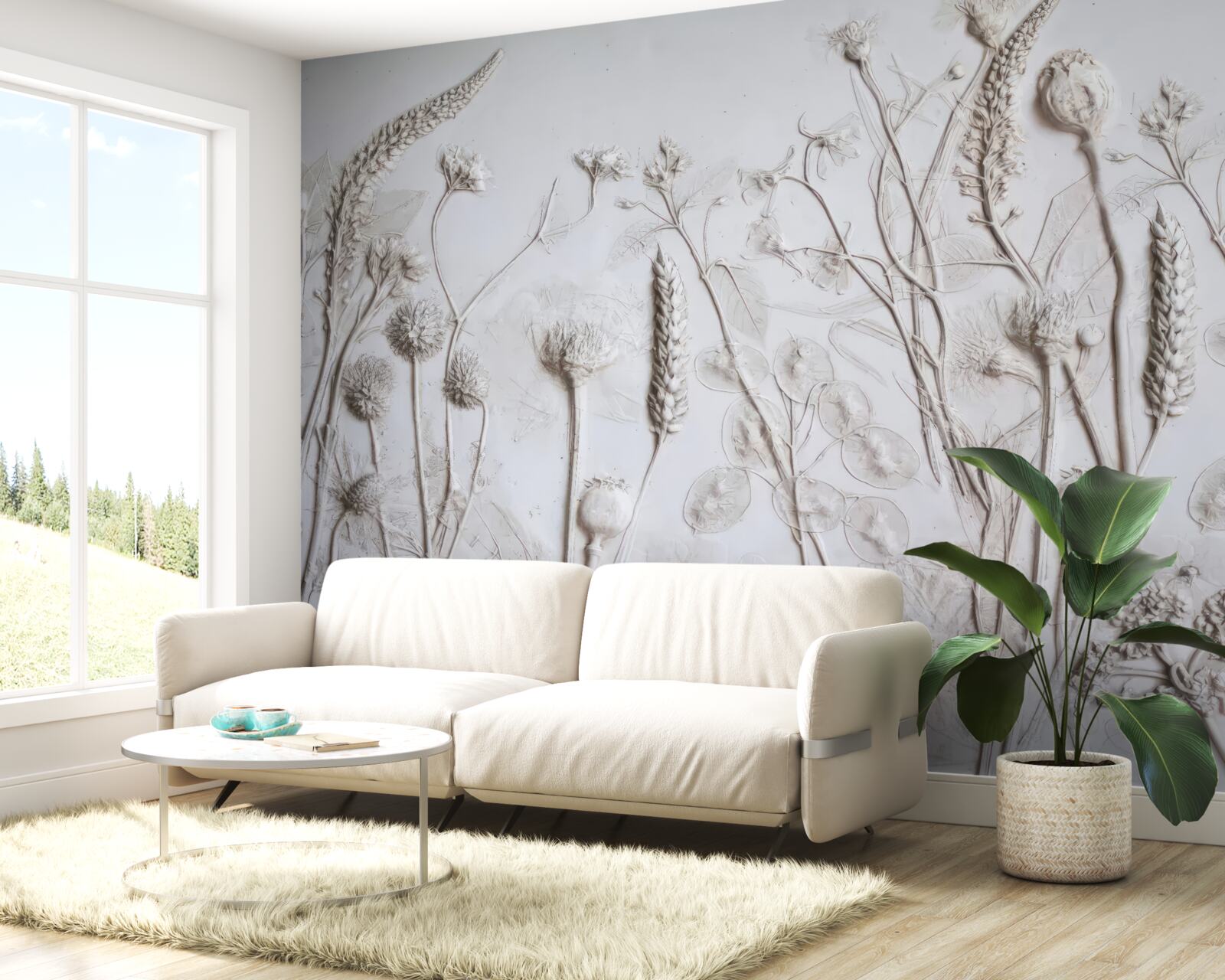 Papier peint diverses plantes