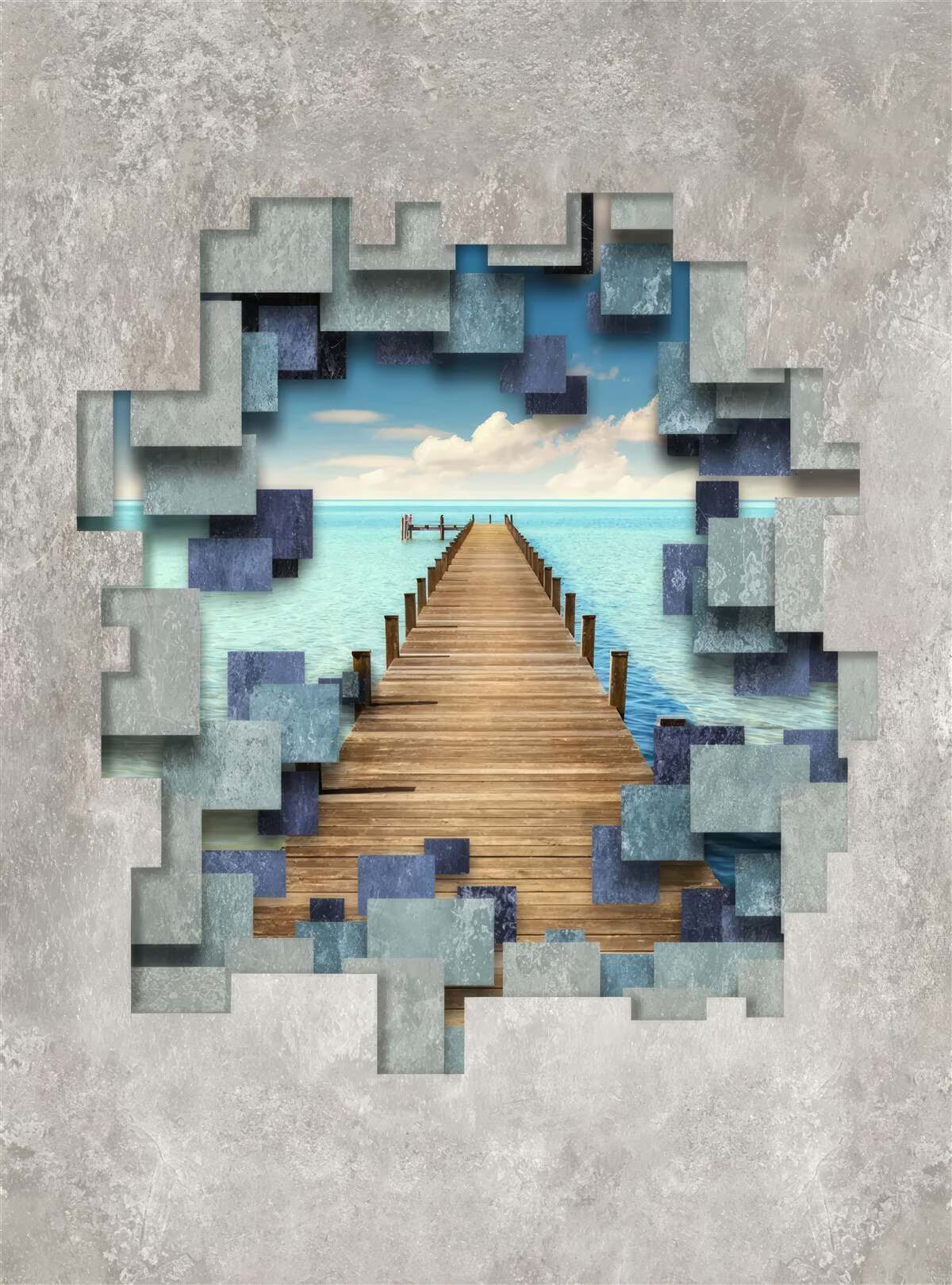 Papier peint vue sur le pont et l'océan