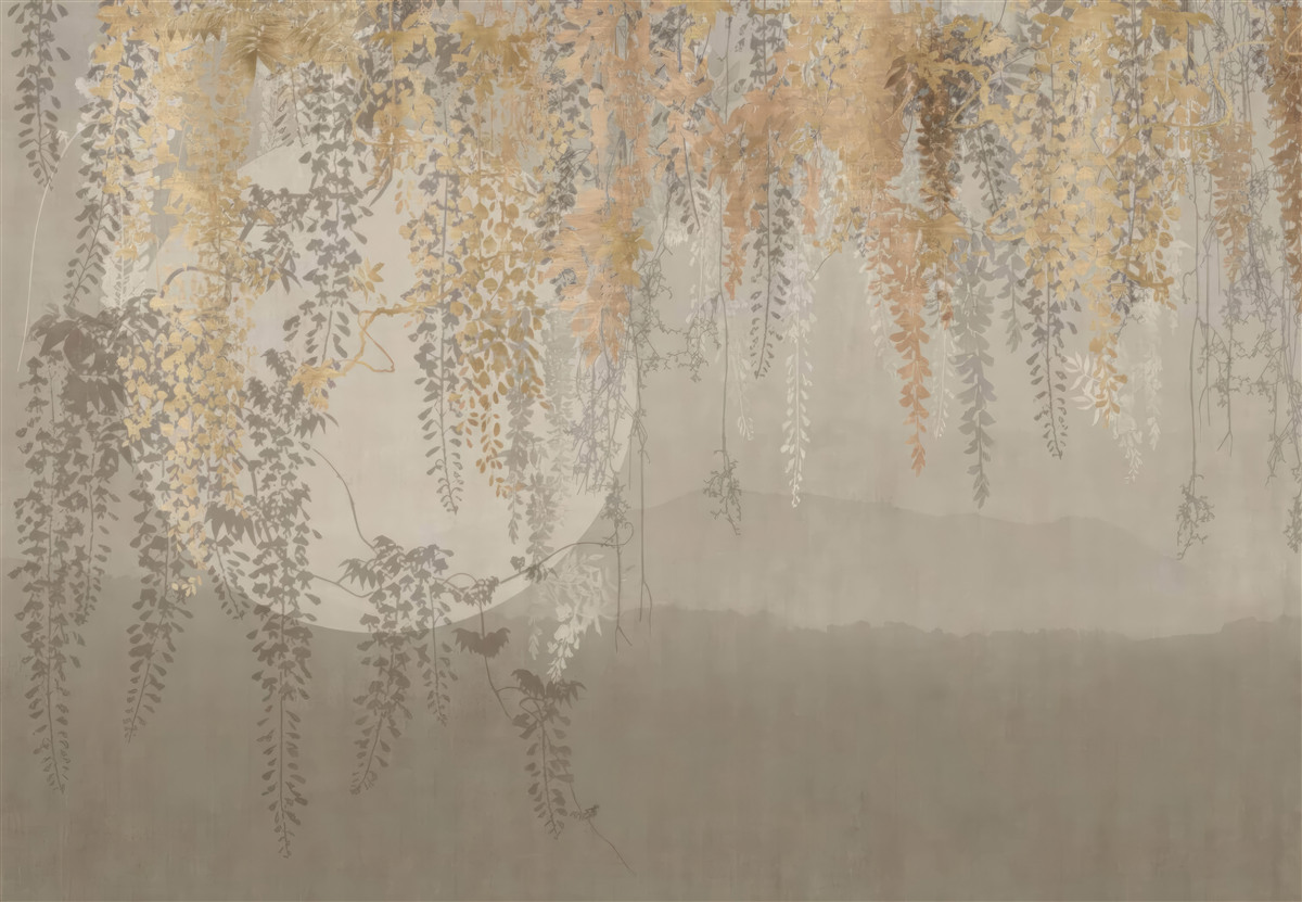 Papier peint des plantes minces s'étirant vers le bas