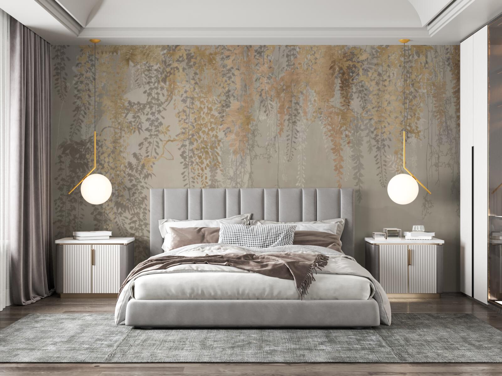 Papier peint des plantes minces s'étirant vers le bas