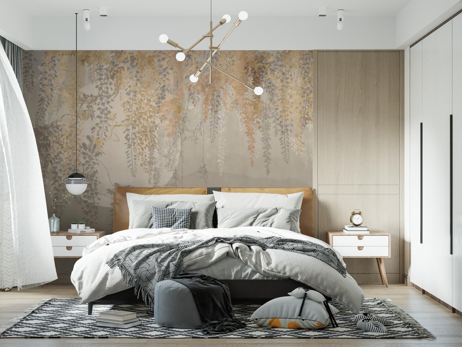 Papier peint des plantes minces s'étirant vers le bas