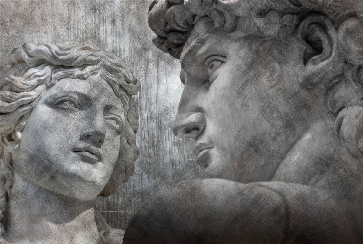 Papier peint deux jeunes hommes peints