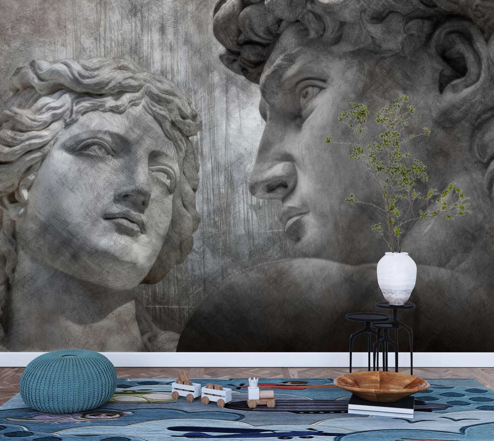 Papier peint deux jeunes hommes peints