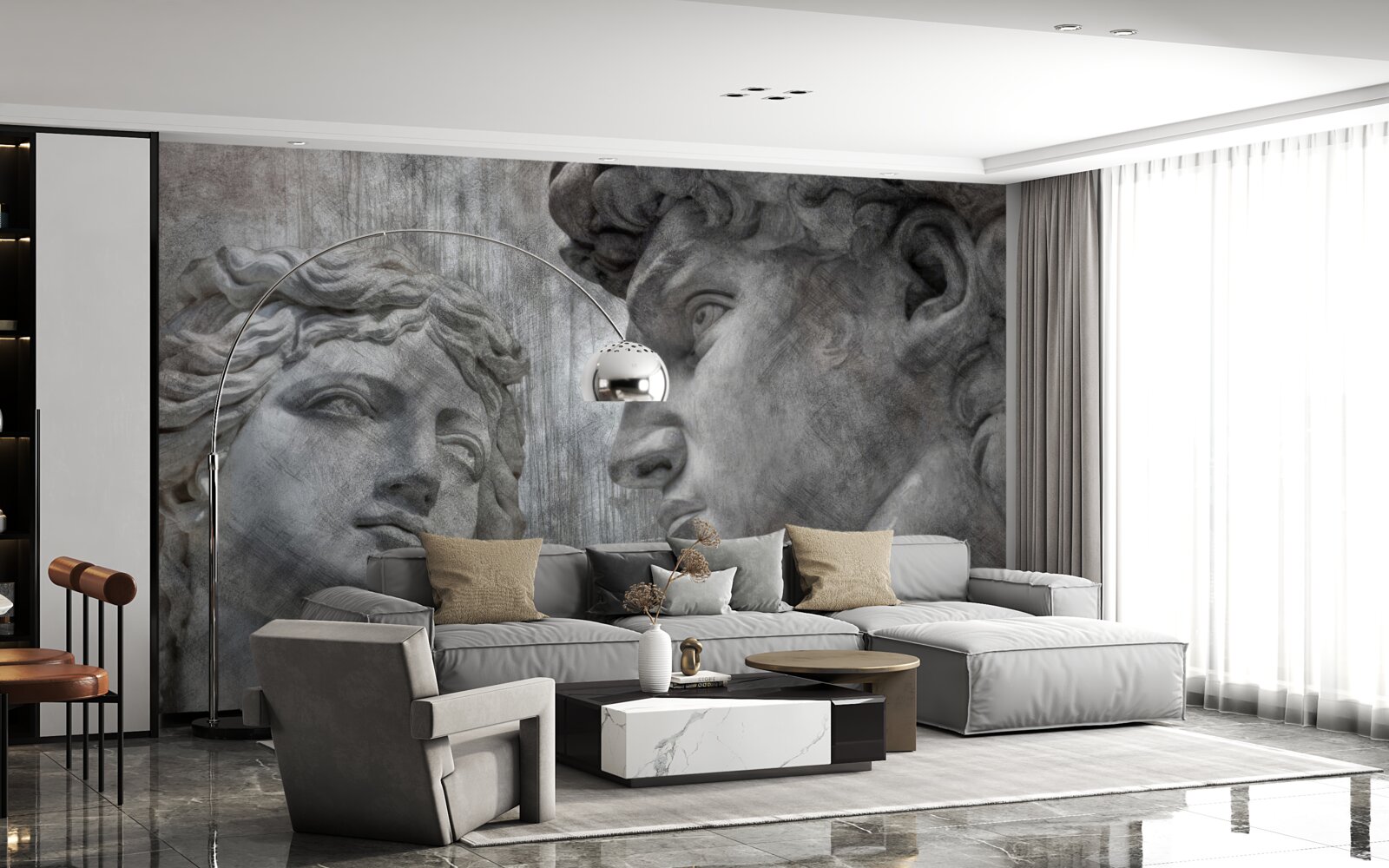 Papier peint deux jeunes hommes peints