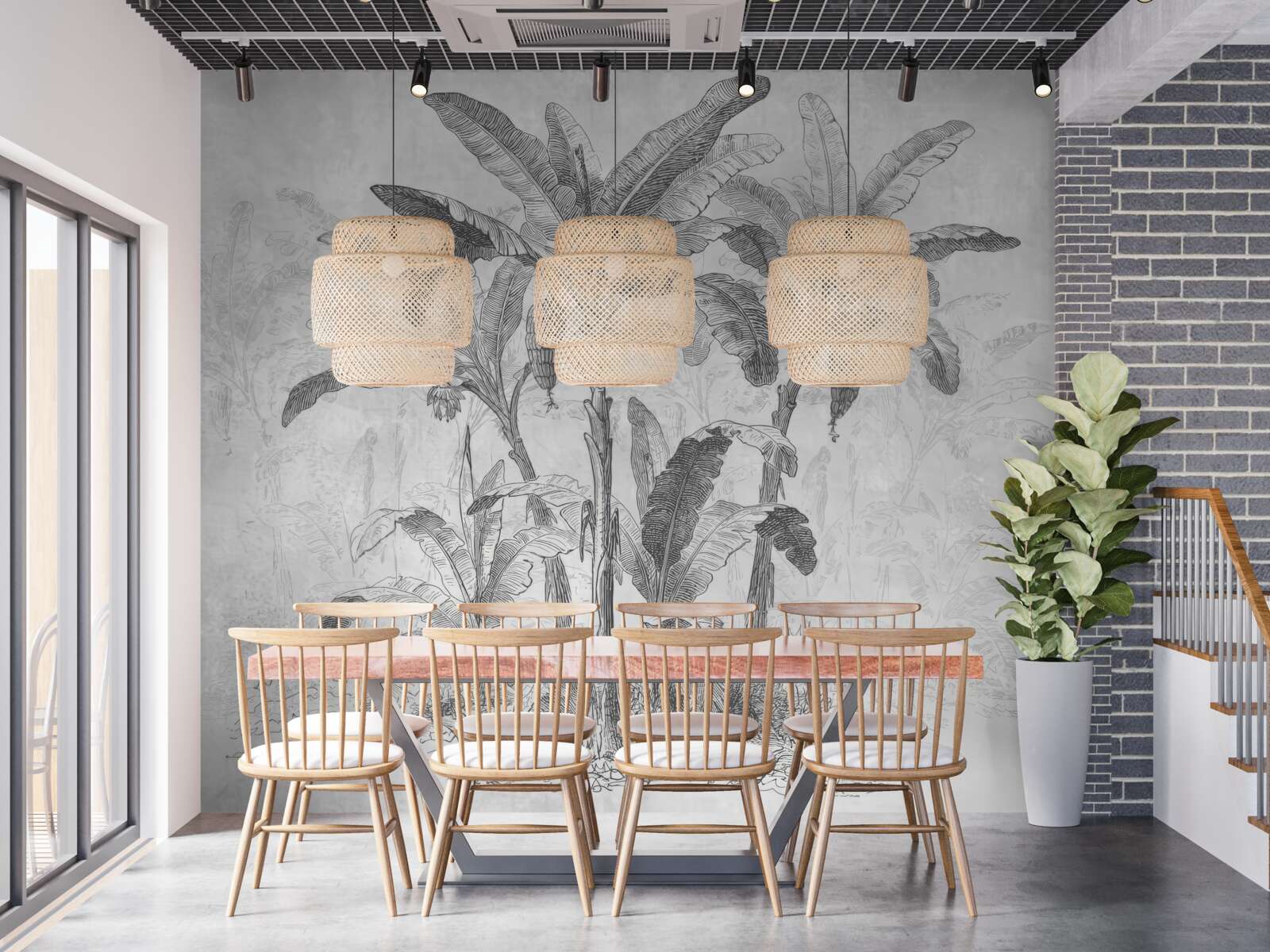 Papier peint les paumes montrées