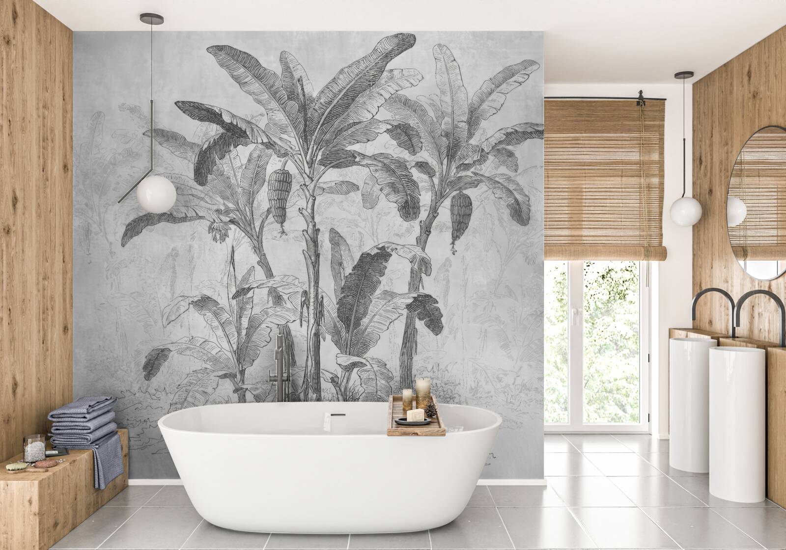 Papier peint les paumes montrées