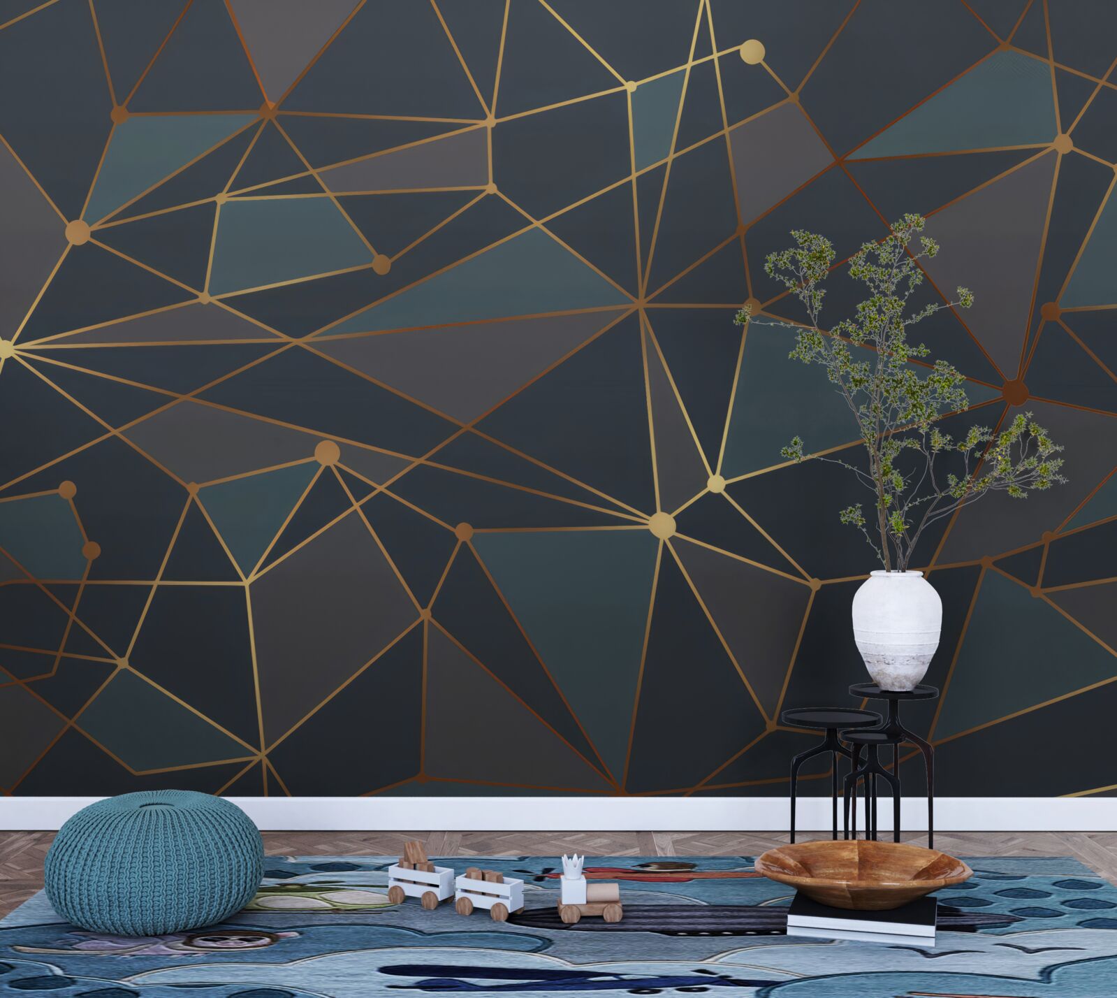 Papier peint fond avec des formes géométriques dans des tons sombres