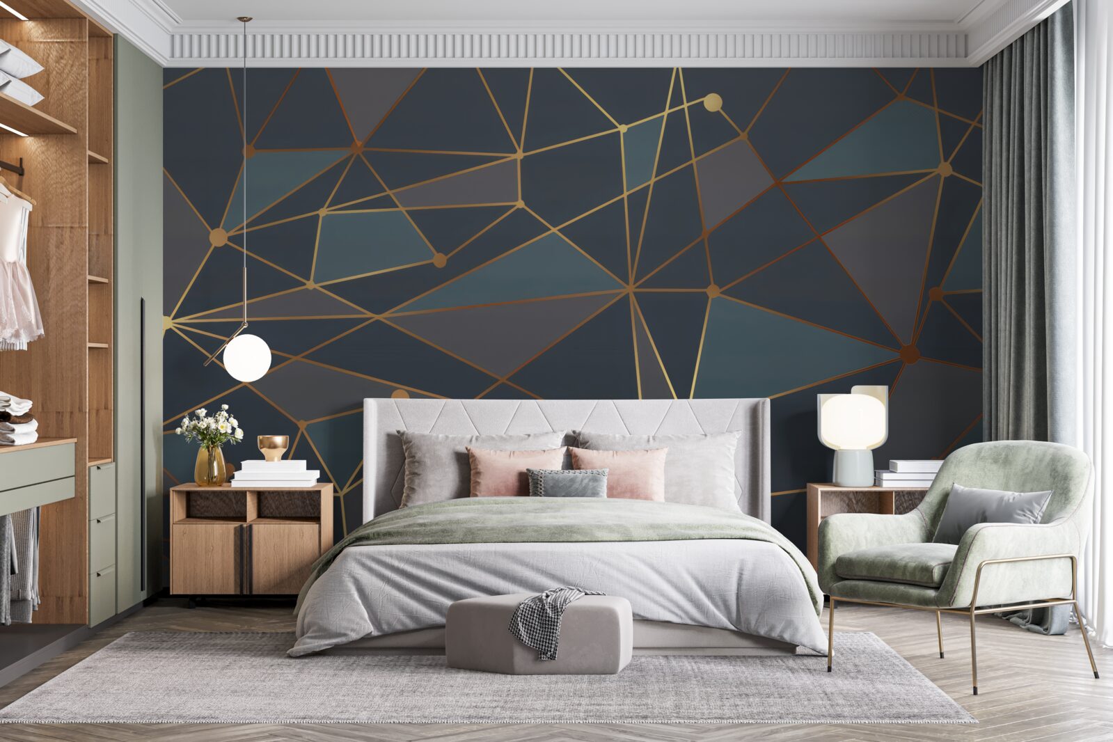 Papier peint fond avec des formes géométriques dans des tons sombres