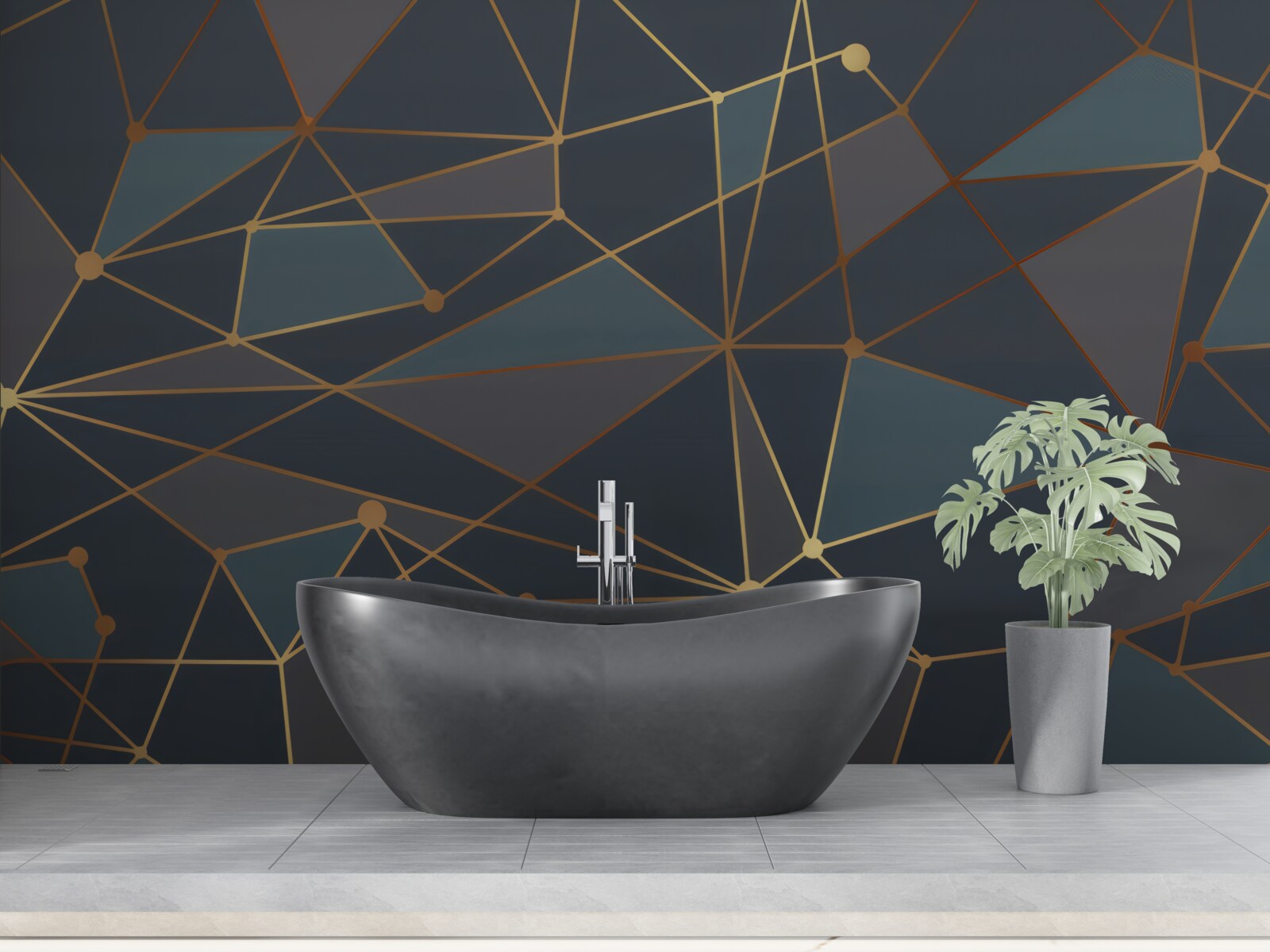 Papier peint fond avec des formes géométriques dans des tons sombres