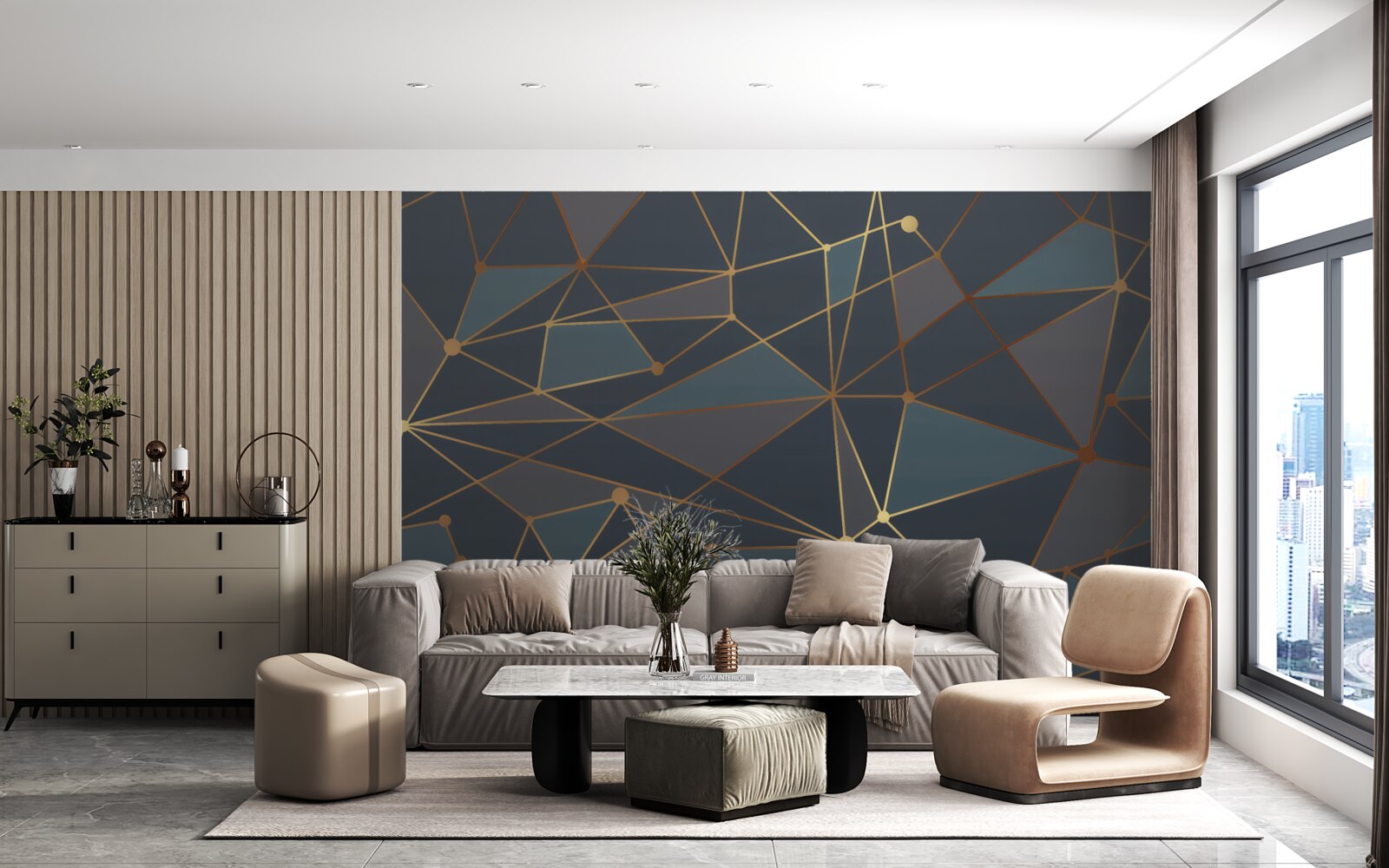 Papier peint fond avec des formes géométriques dans des tons sombres