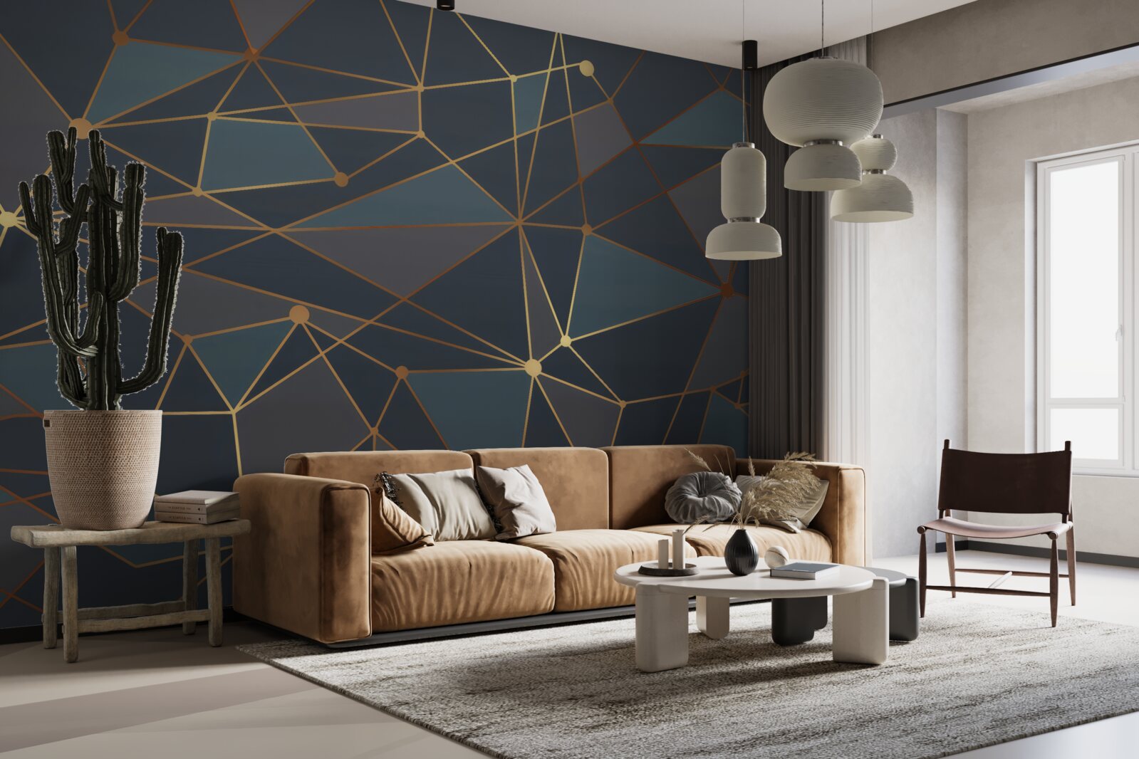 Papier peint fond avec des formes géométriques dans des tons sombres