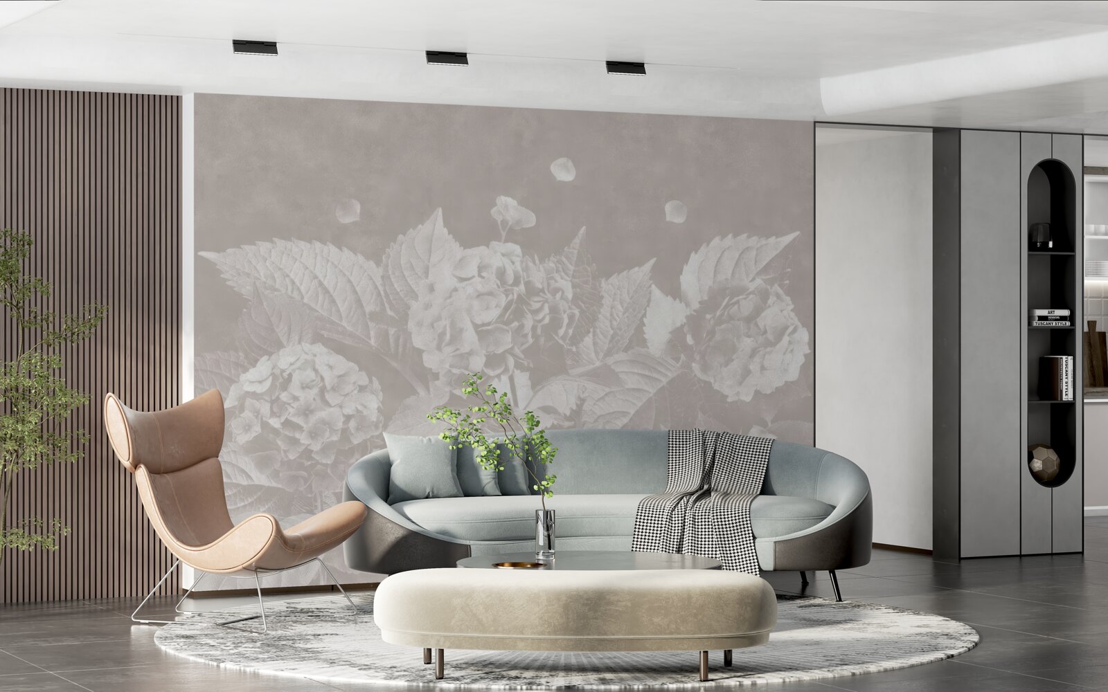 Papier peint magnolias difficiles à voir