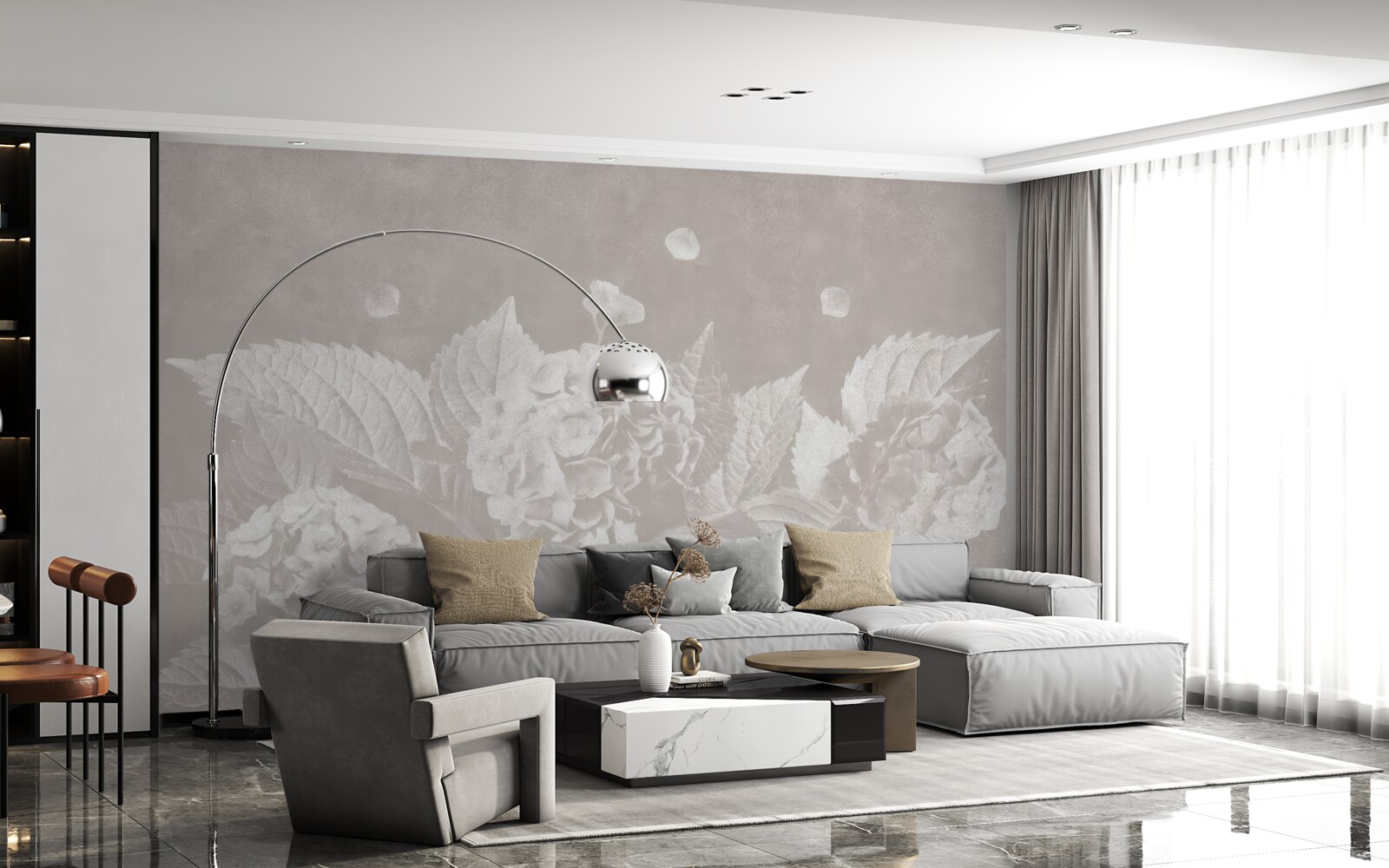 Papier peint magnolias difficiles à voir