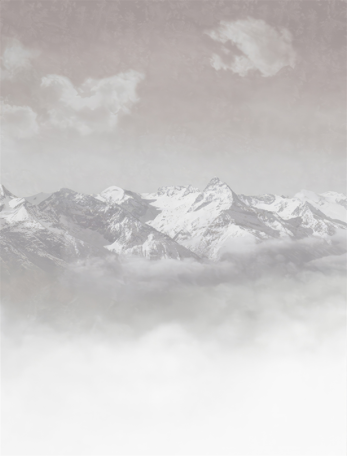 Papier peint montagnes brumeuses