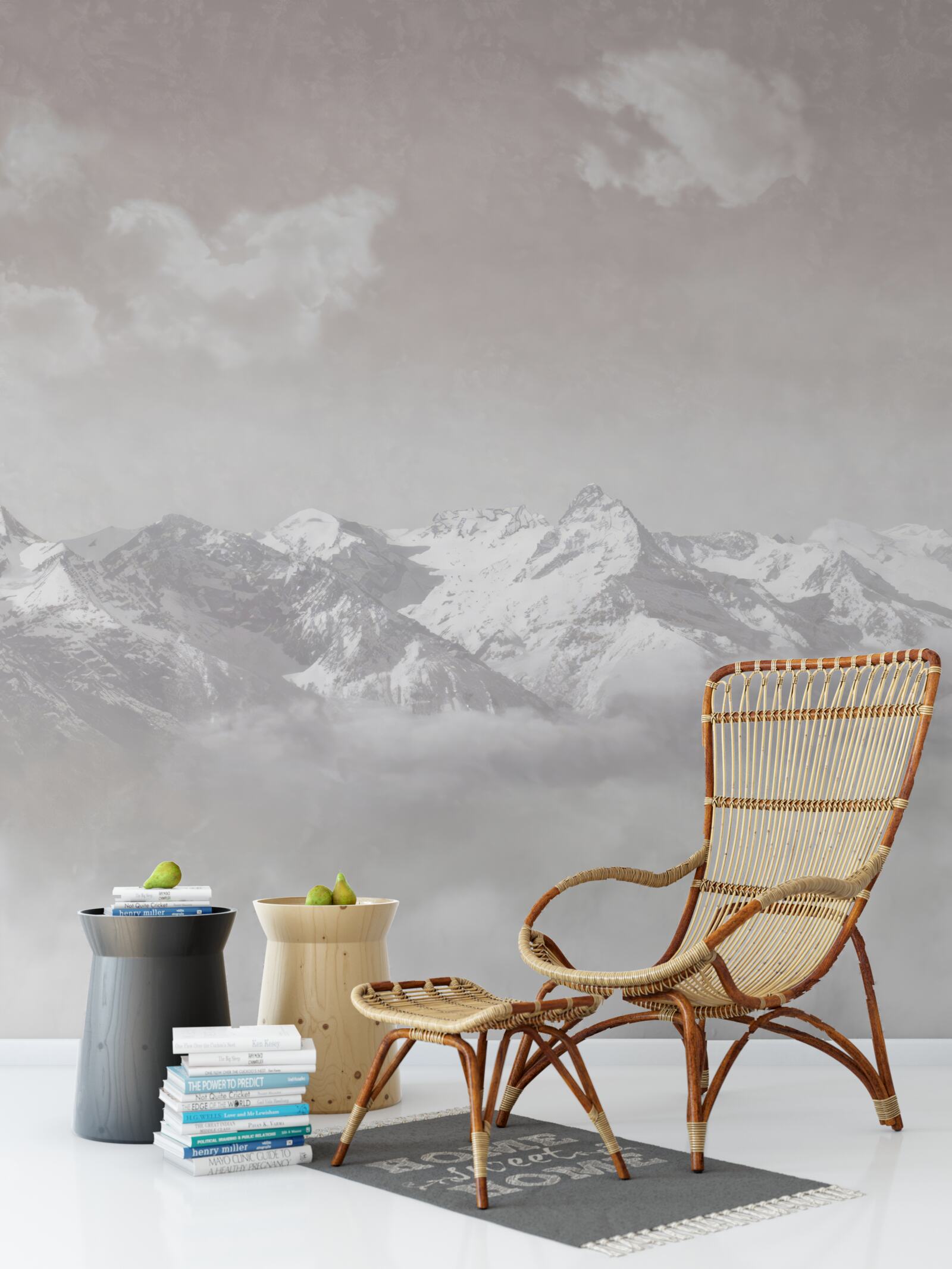 Papier peint montagnes brumeuses