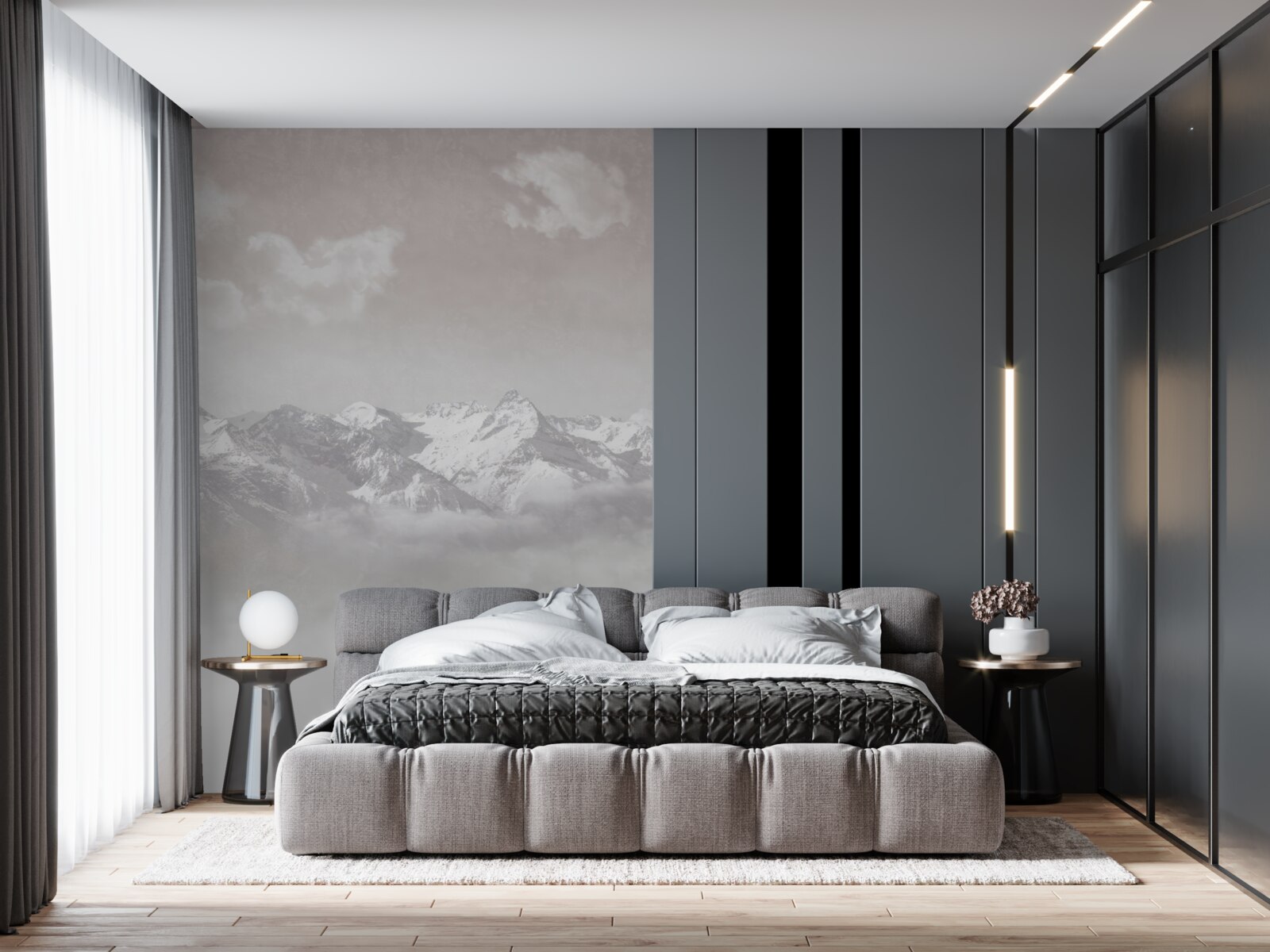 Papier peint montagnes brumeuses