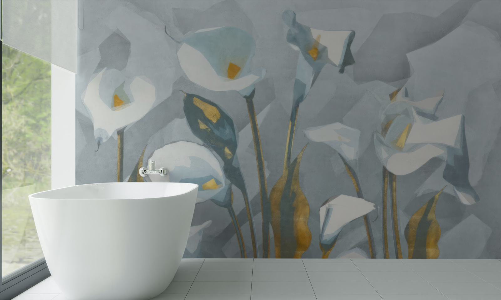 Papier peint les fèces sont blanches