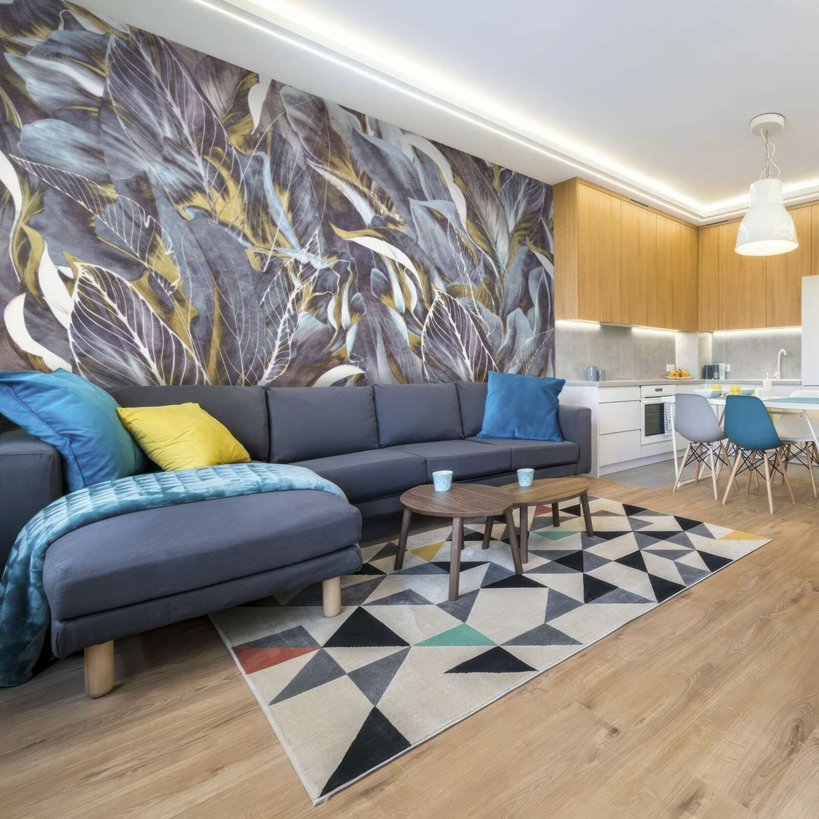 Papier peint rideau dense de feuilles