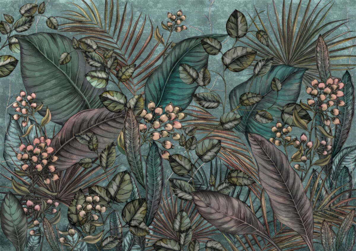 Papier peint fond de feuilles sombres