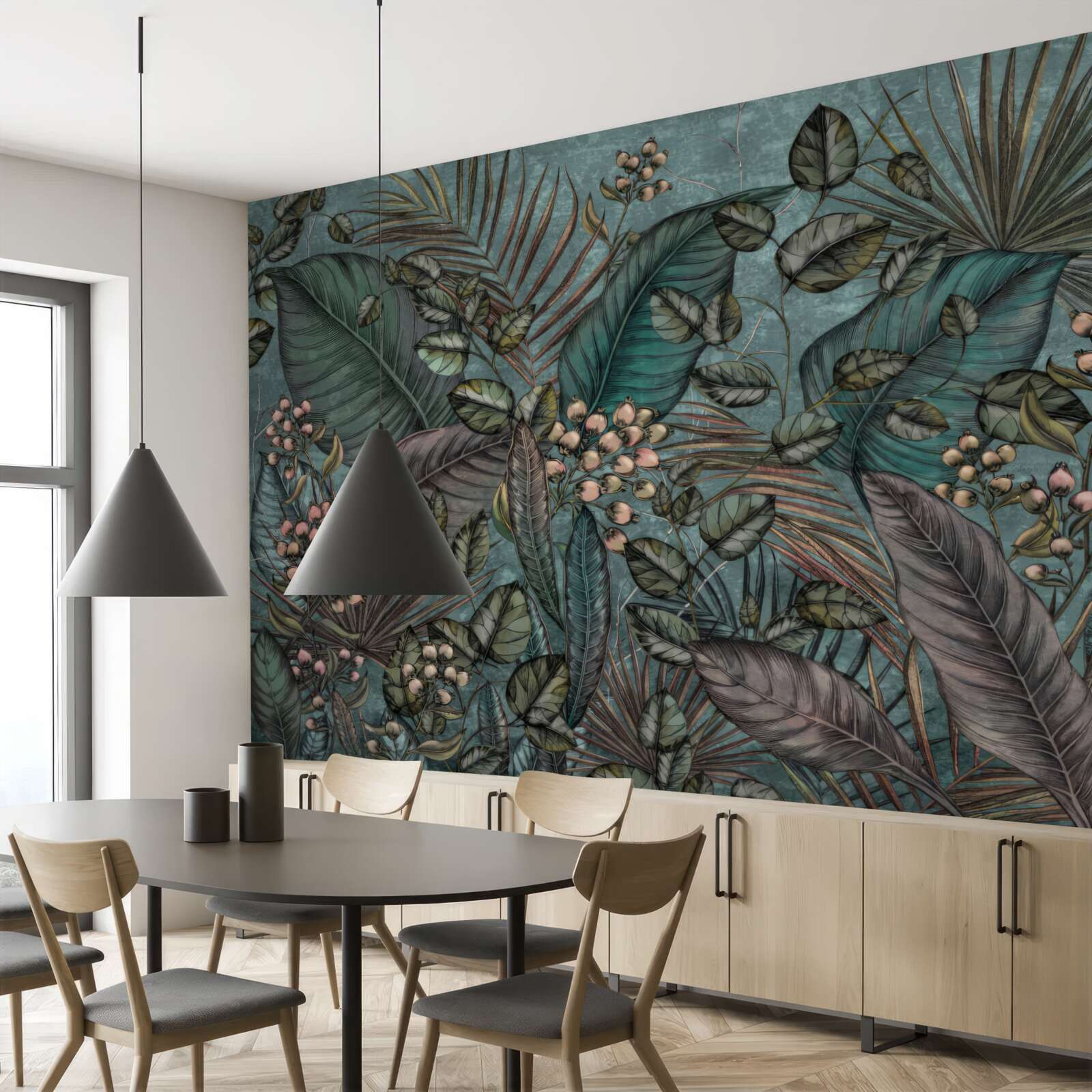 Papier peint fond de feuilles sombres