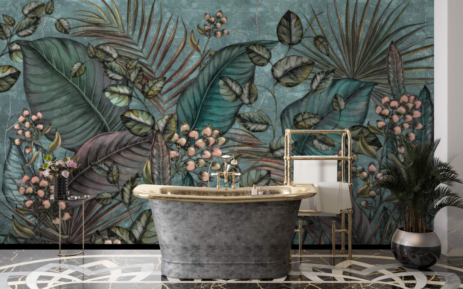 Papier peint fond de feuilles sombres