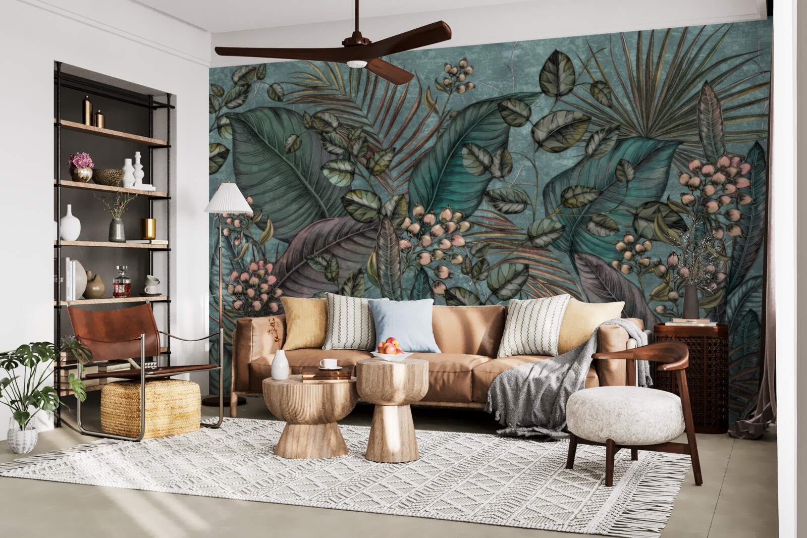 Papier peint fond de feuilles sombres