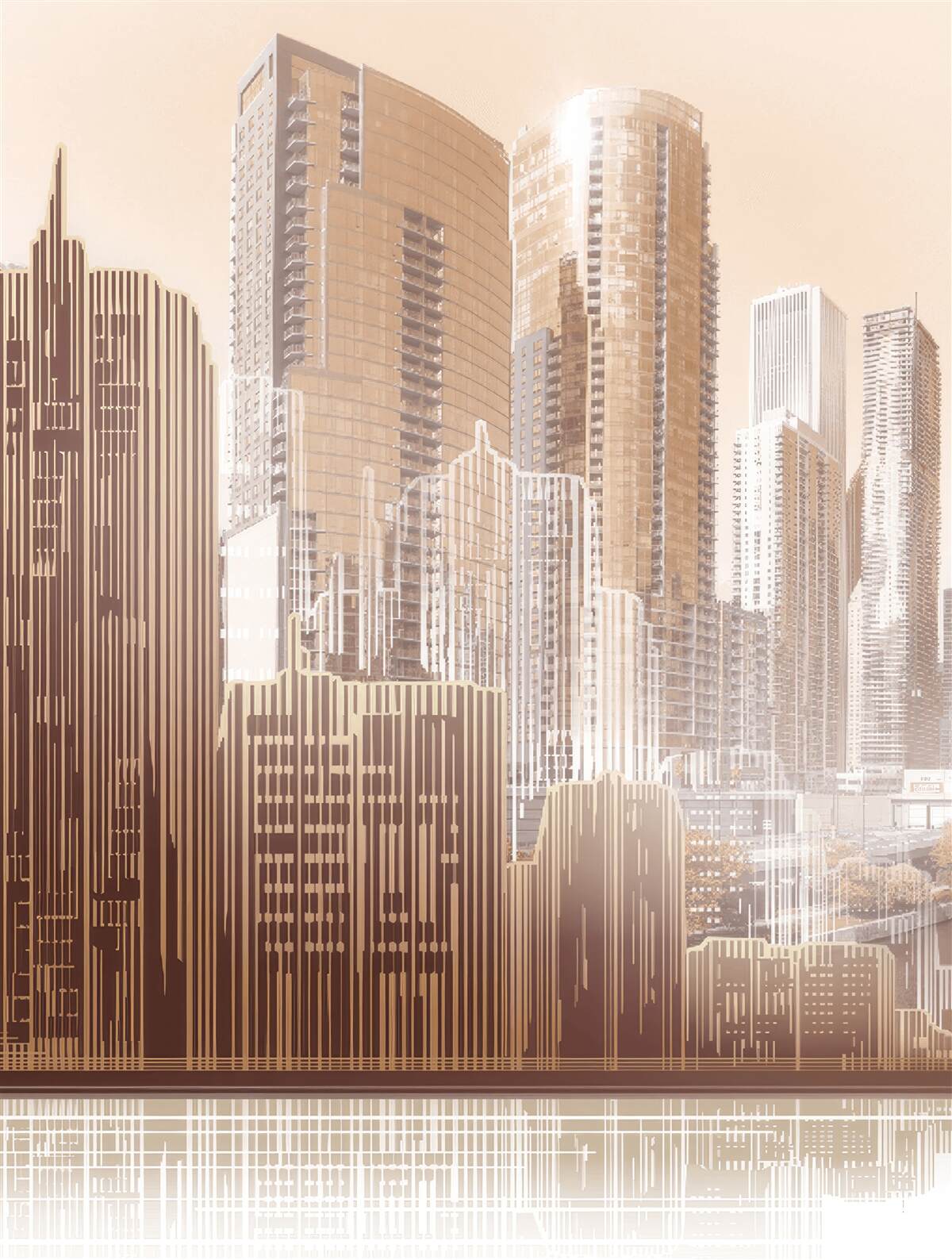 Papier peint les contours des bâtiments à plusieurs étages