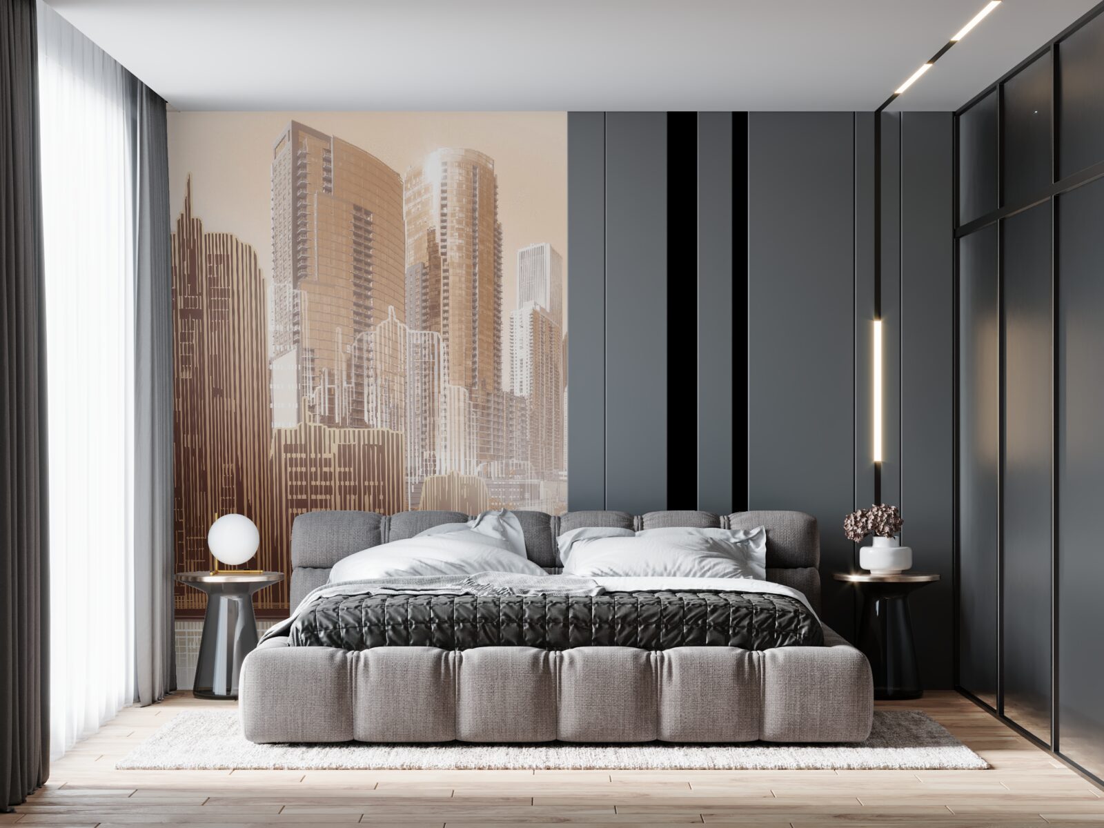 Papier peint les contours des bâtiments à plusieurs étages