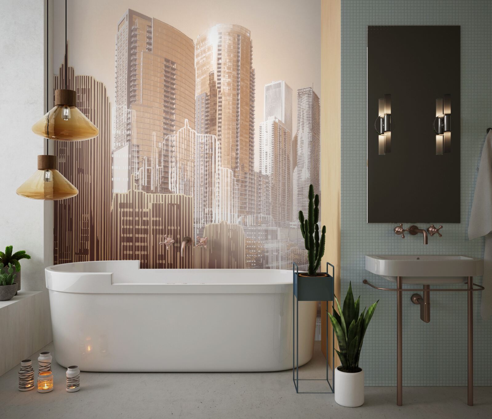 Papier peint les contours des bâtiments à plusieurs étages