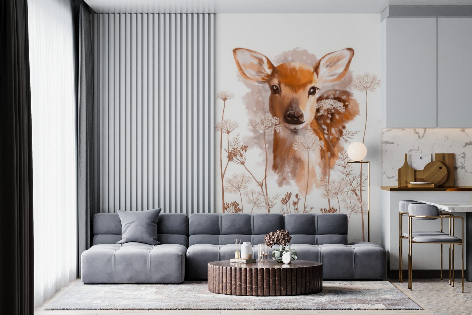 Papier peint sur la photo d'un cerf