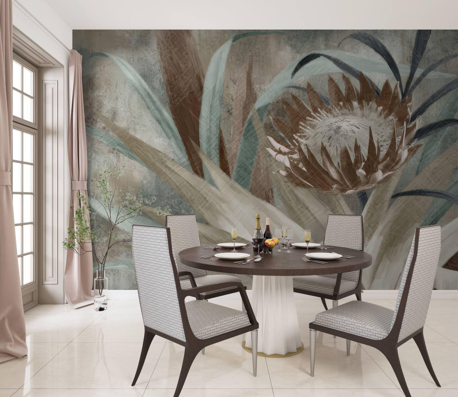 Papier peint grande fleur inhabituelle