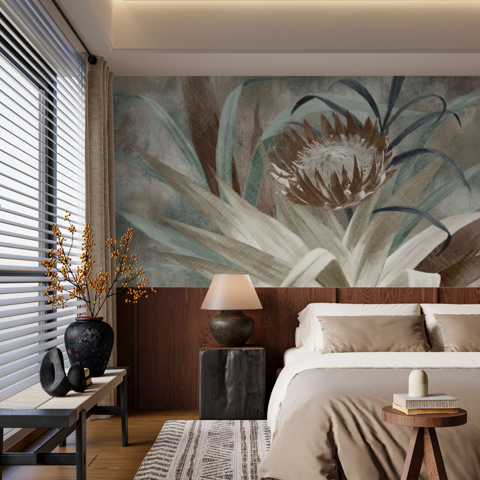 Papier peint grande fleur inhabituelle