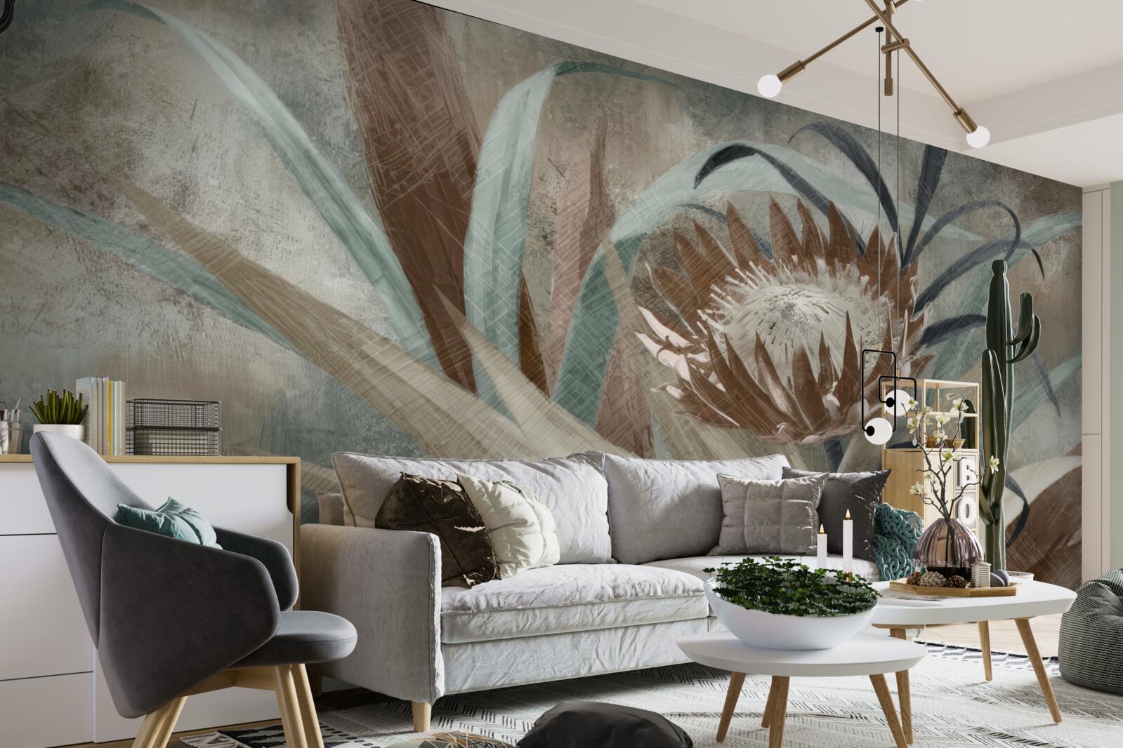 Papier peint grande fleur inhabituelle