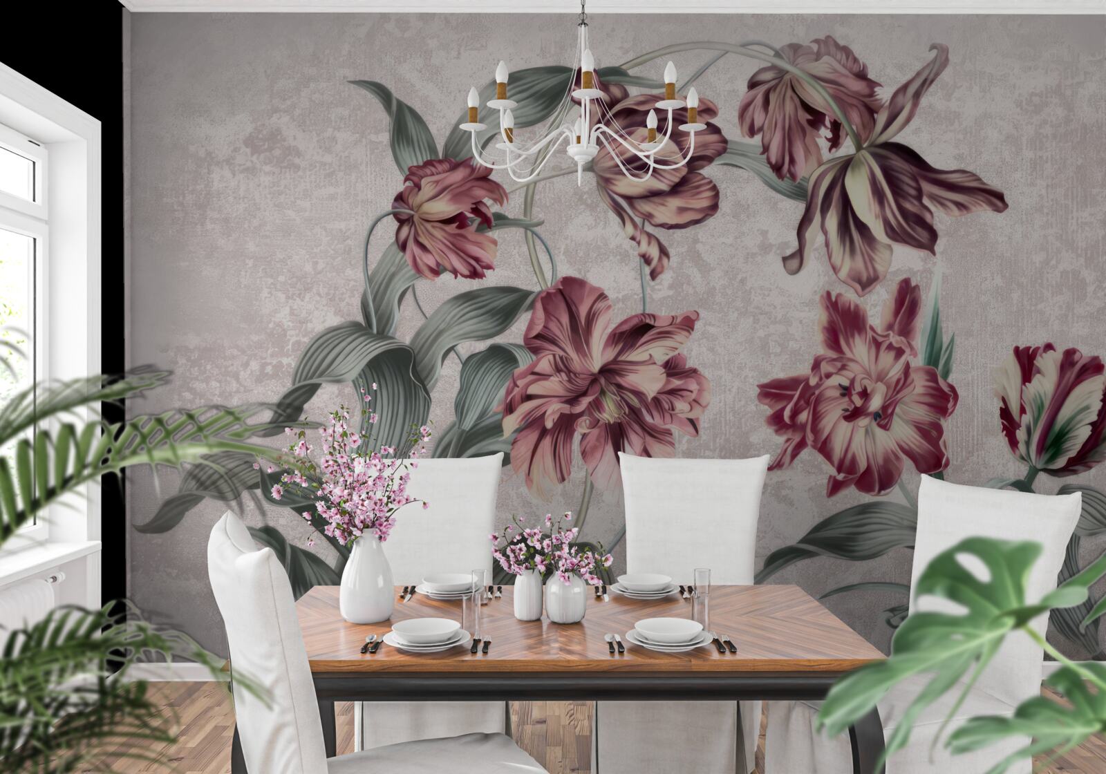 Papier peint des fleurs qui ne se sont pas encore réveillées