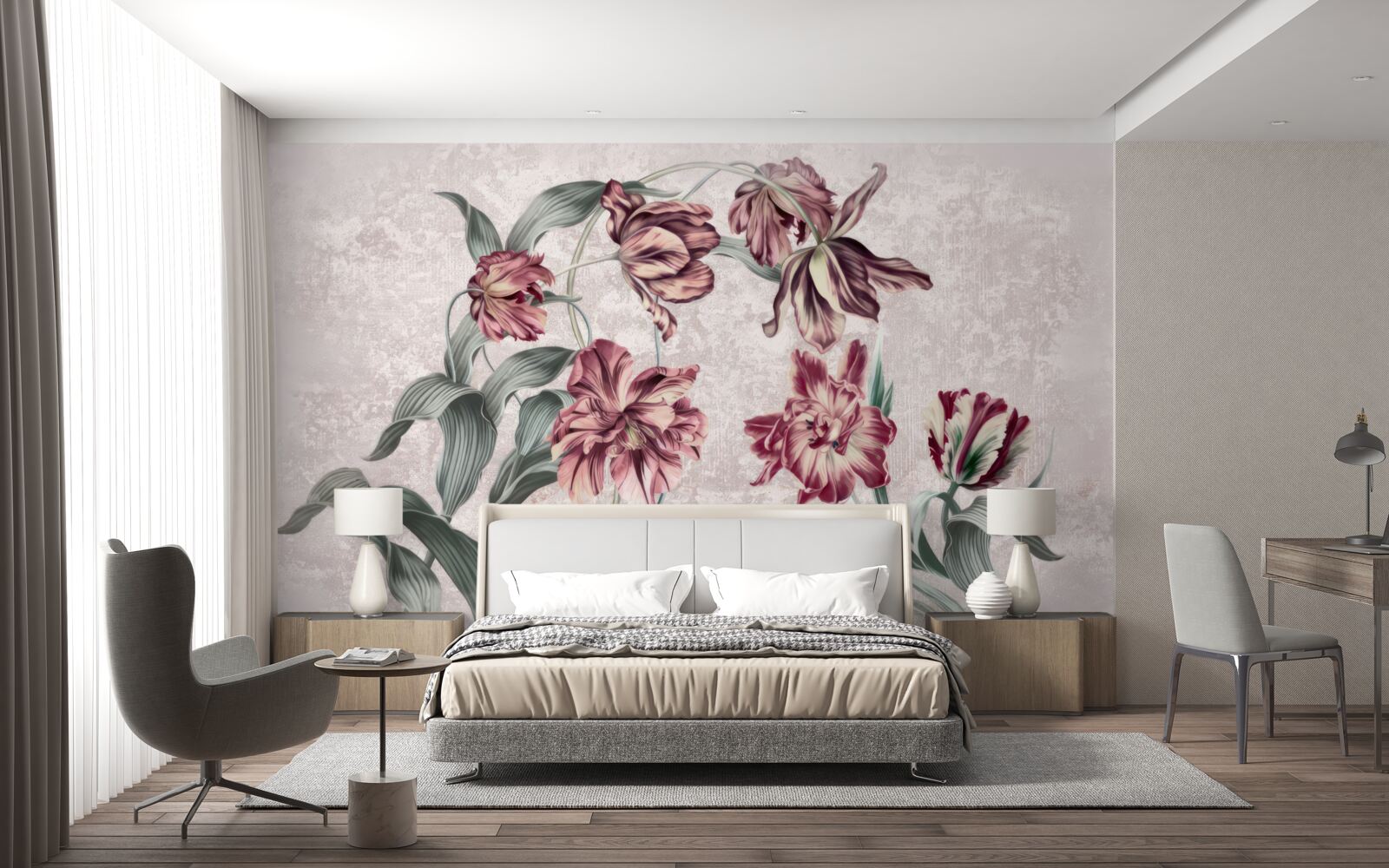 Papier peint des fleurs qui ne se sont pas encore réveillées