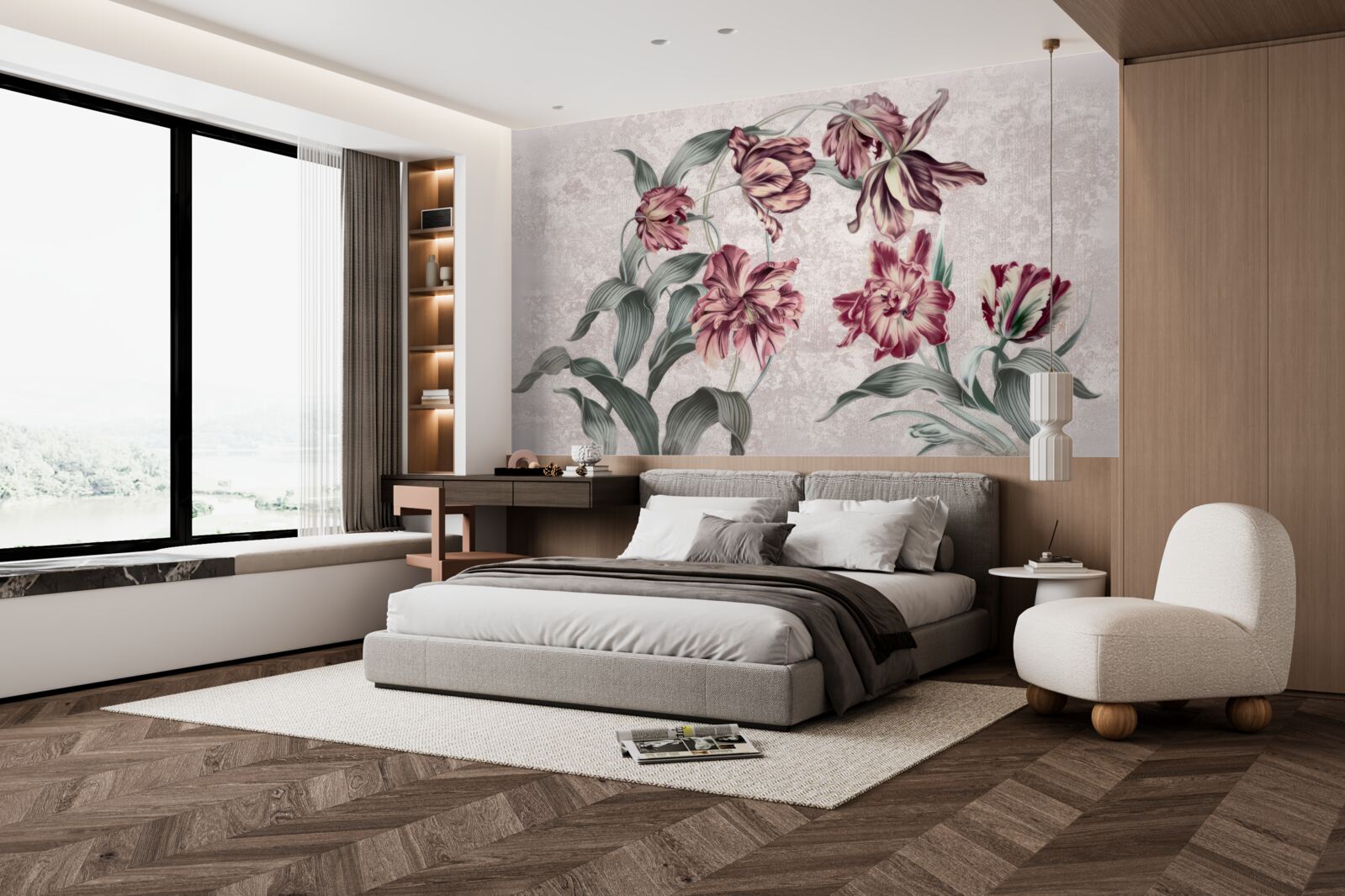 Papier peint des fleurs qui ne se sont pas encore réveillées