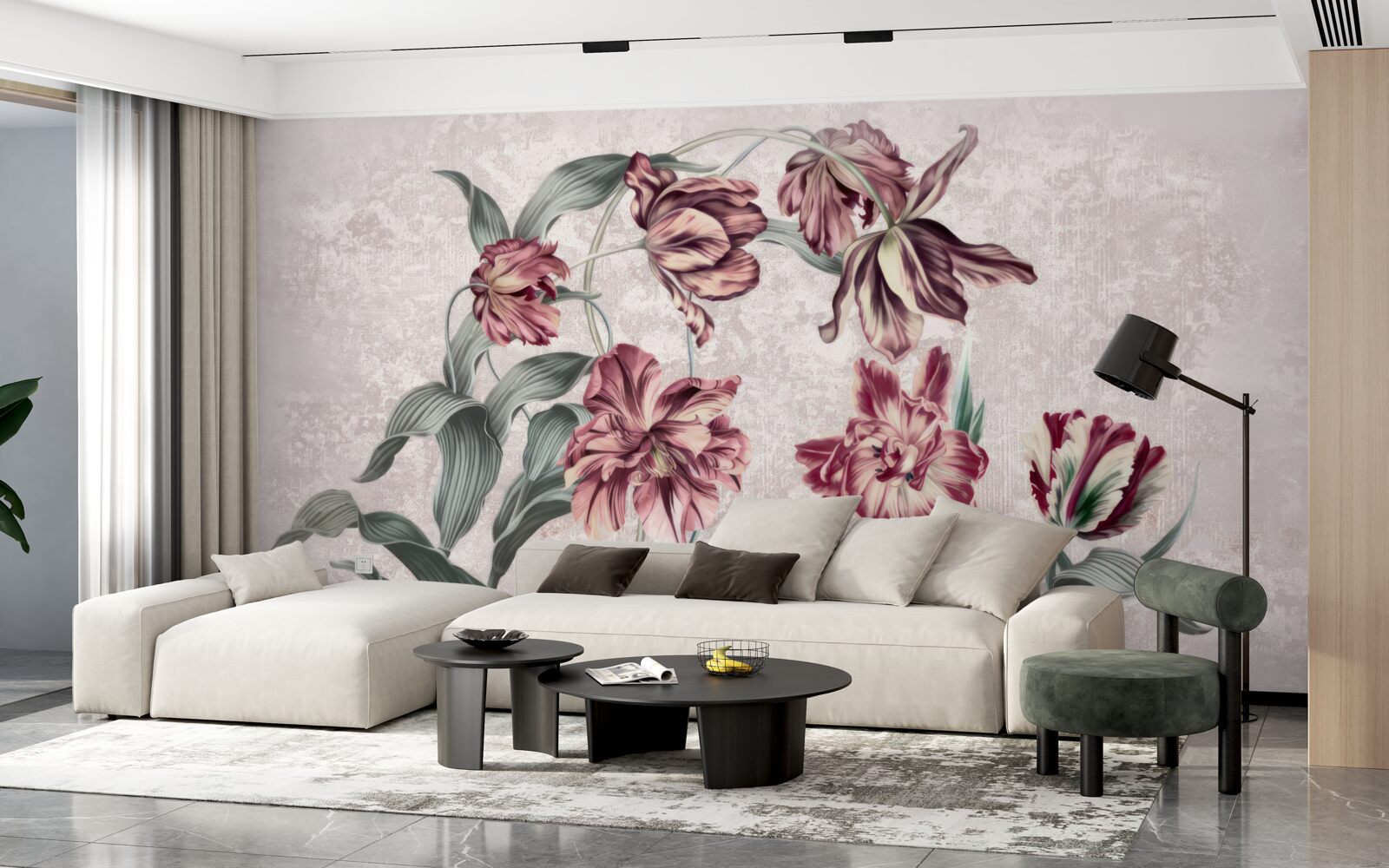 Papier peint des fleurs qui ne se sont pas encore réveillées