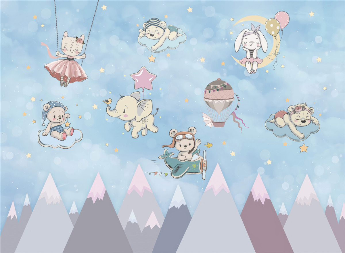 Papier peint les animaux jouent dans le ciel