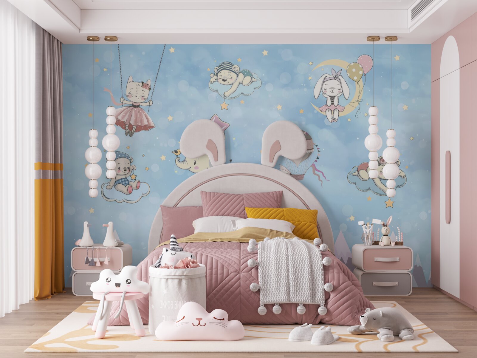 Papier peint les animaux jouent dans le ciel