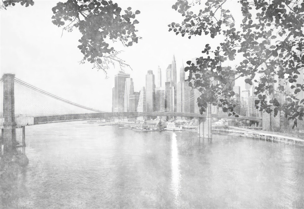 Papier peint noir et blanc new york