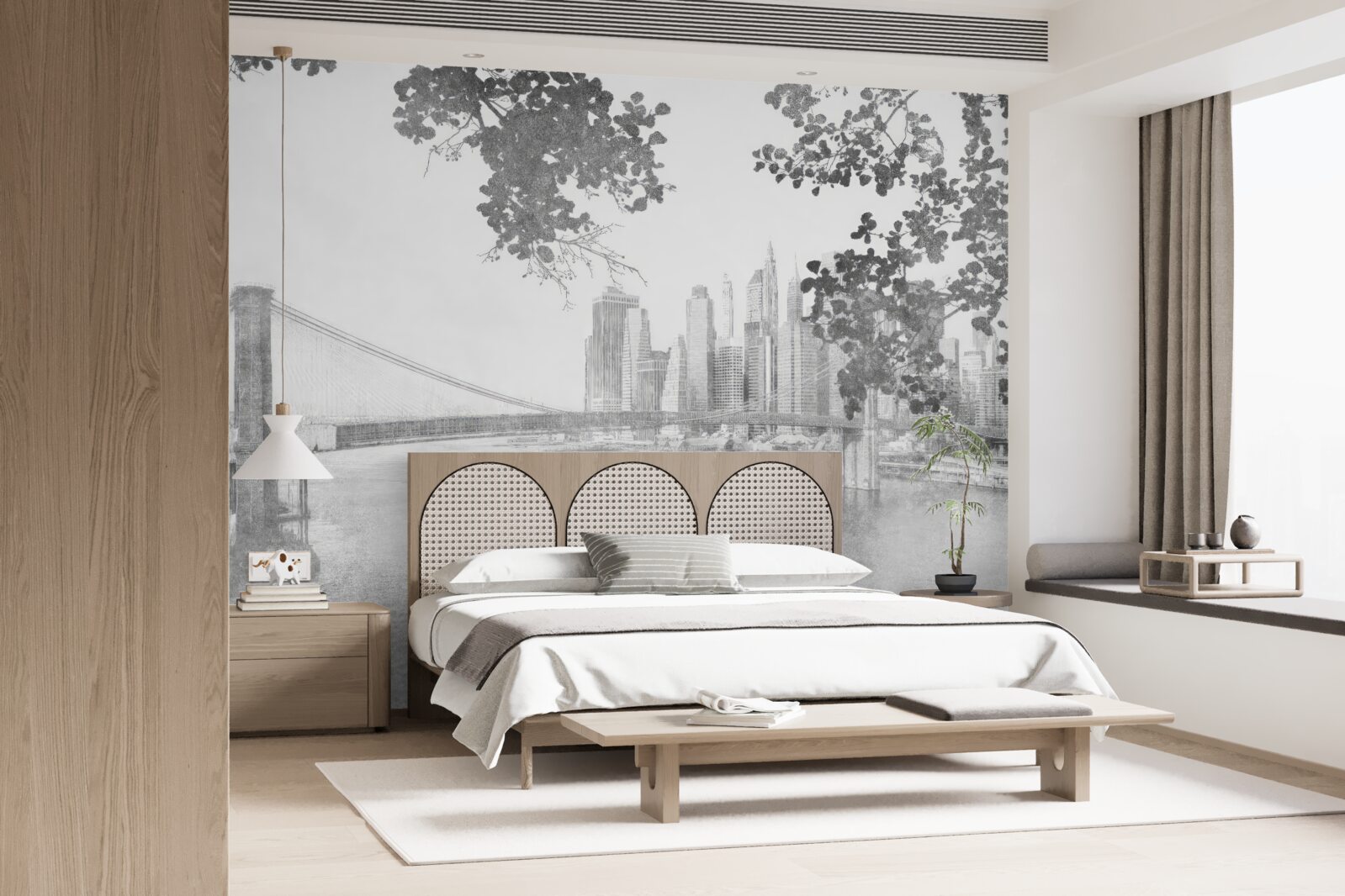 Papier peint noir et blanc new york