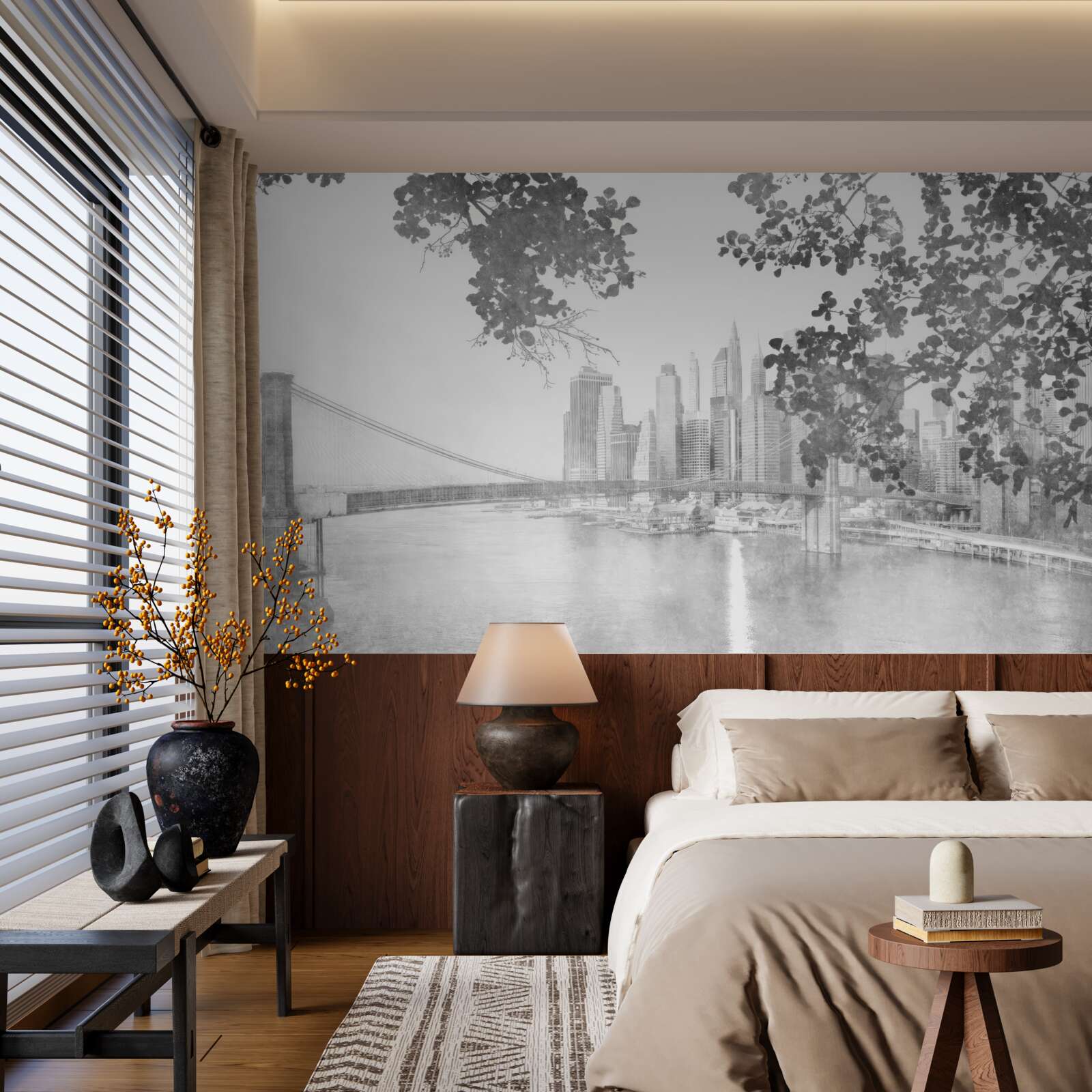 Papier peint noir et blanc new york