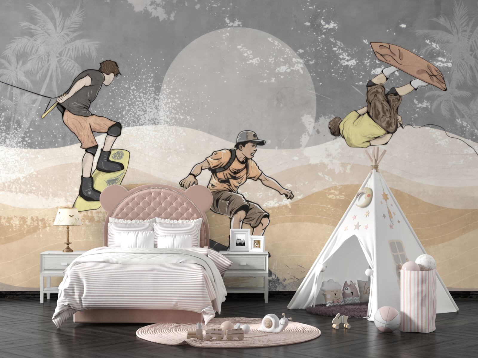 Papier peint Les snowboarders s'amusent