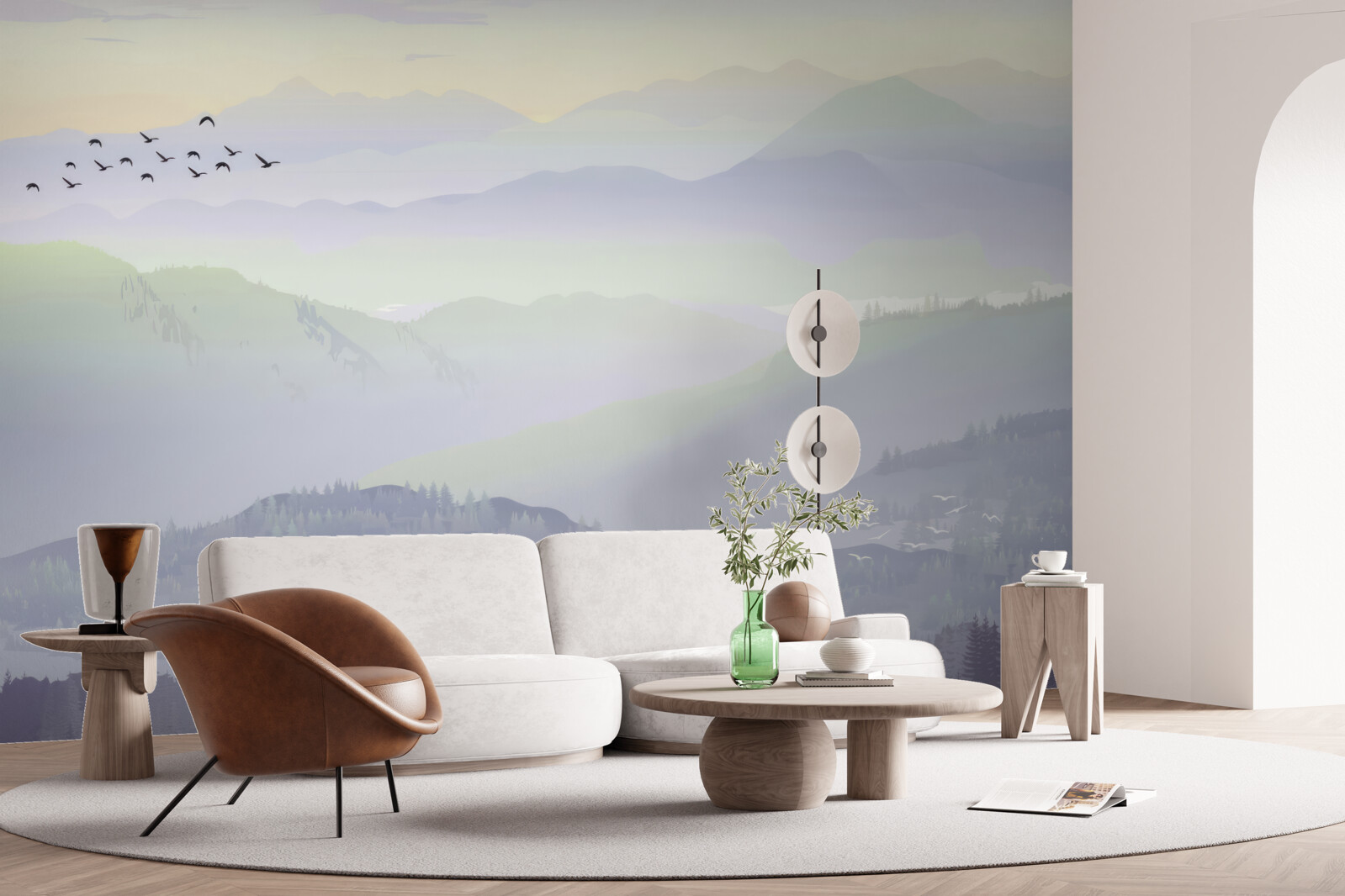 Papier peint Les oiseaux retournent dans la forêt en sommeil