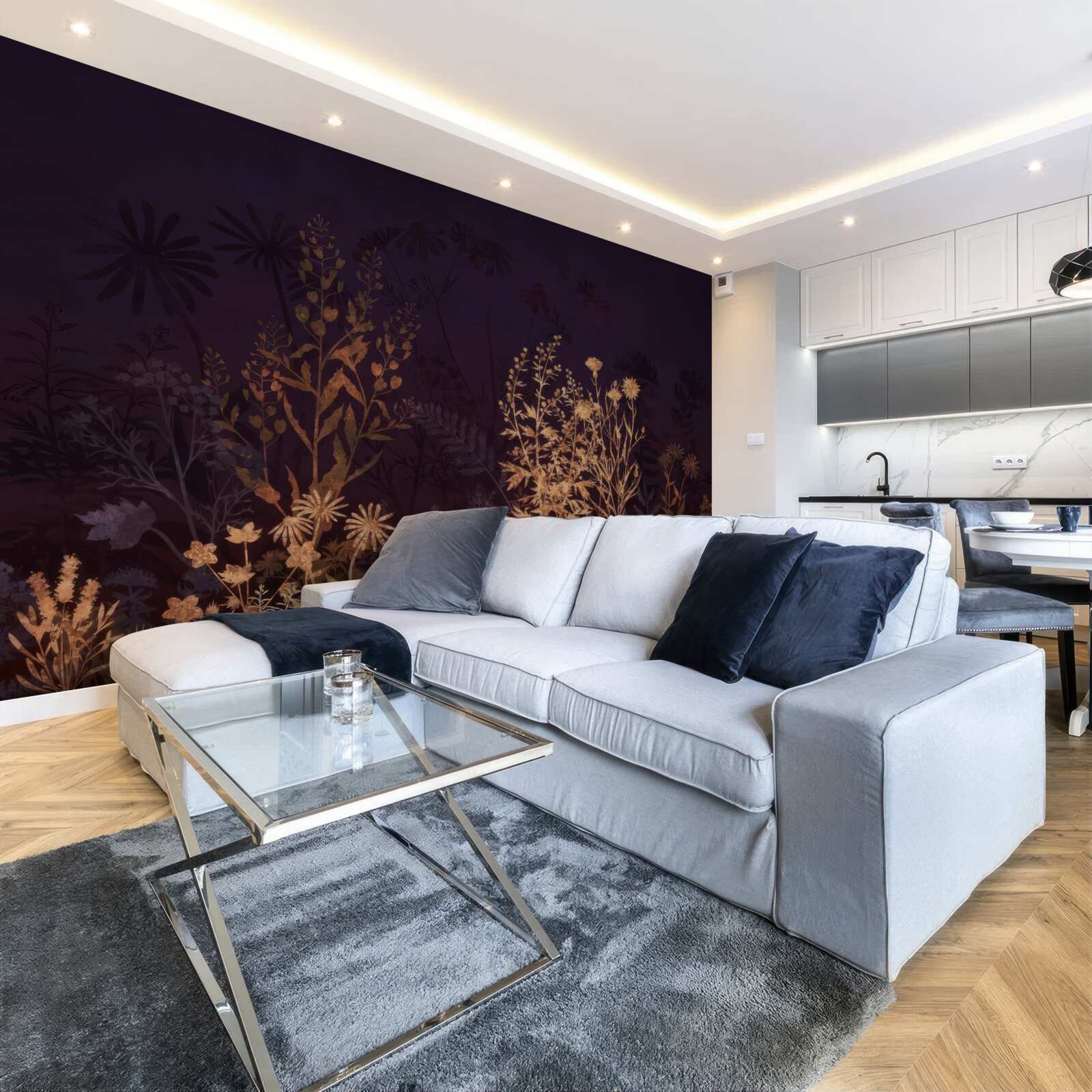 Papier peint La jungle endormie est éclairée par le clair de lune