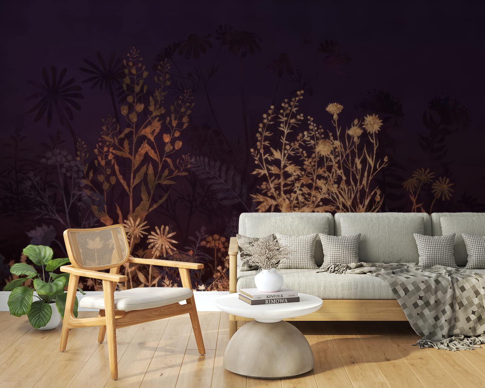 Papier peint La jungle endormie est éclairée par le clair de lune