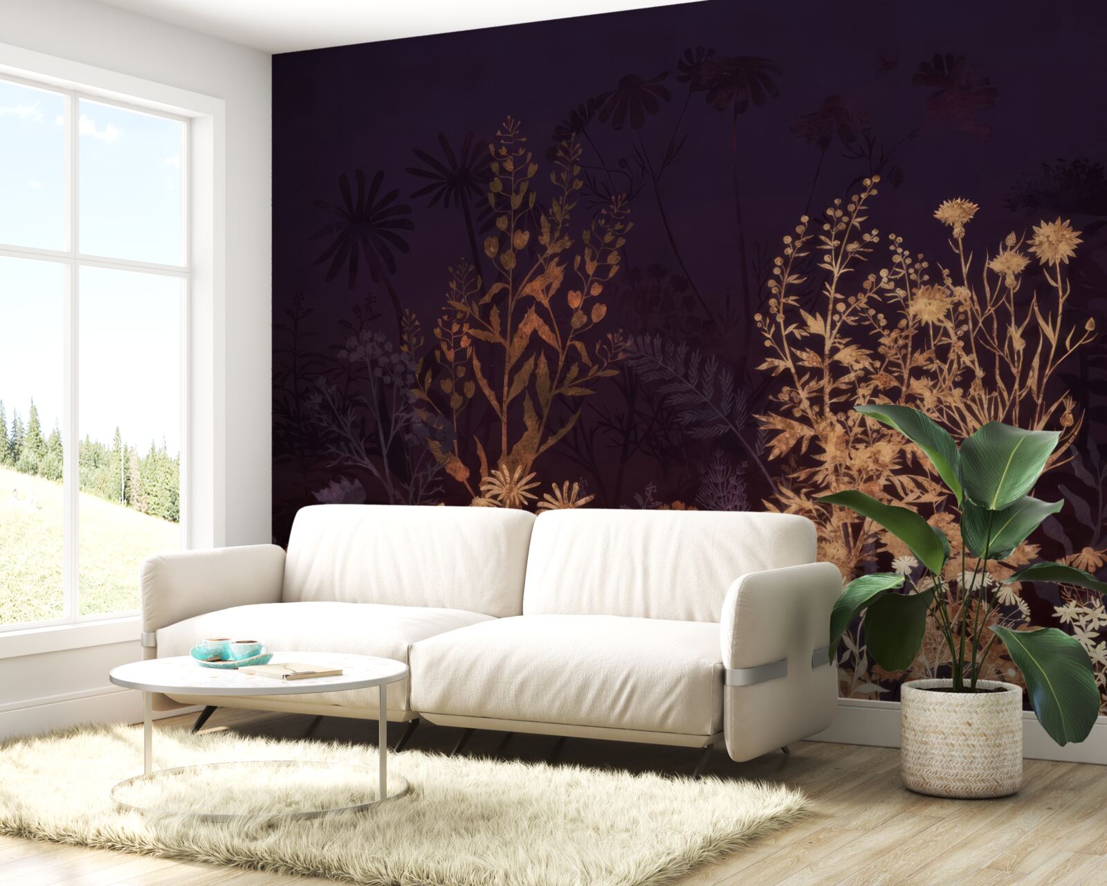 Papier peint La jungle endormie est éclairée par le clair de lune