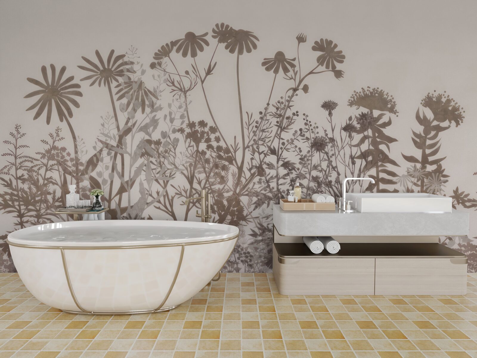 Papier peint Prairie à végétation dense