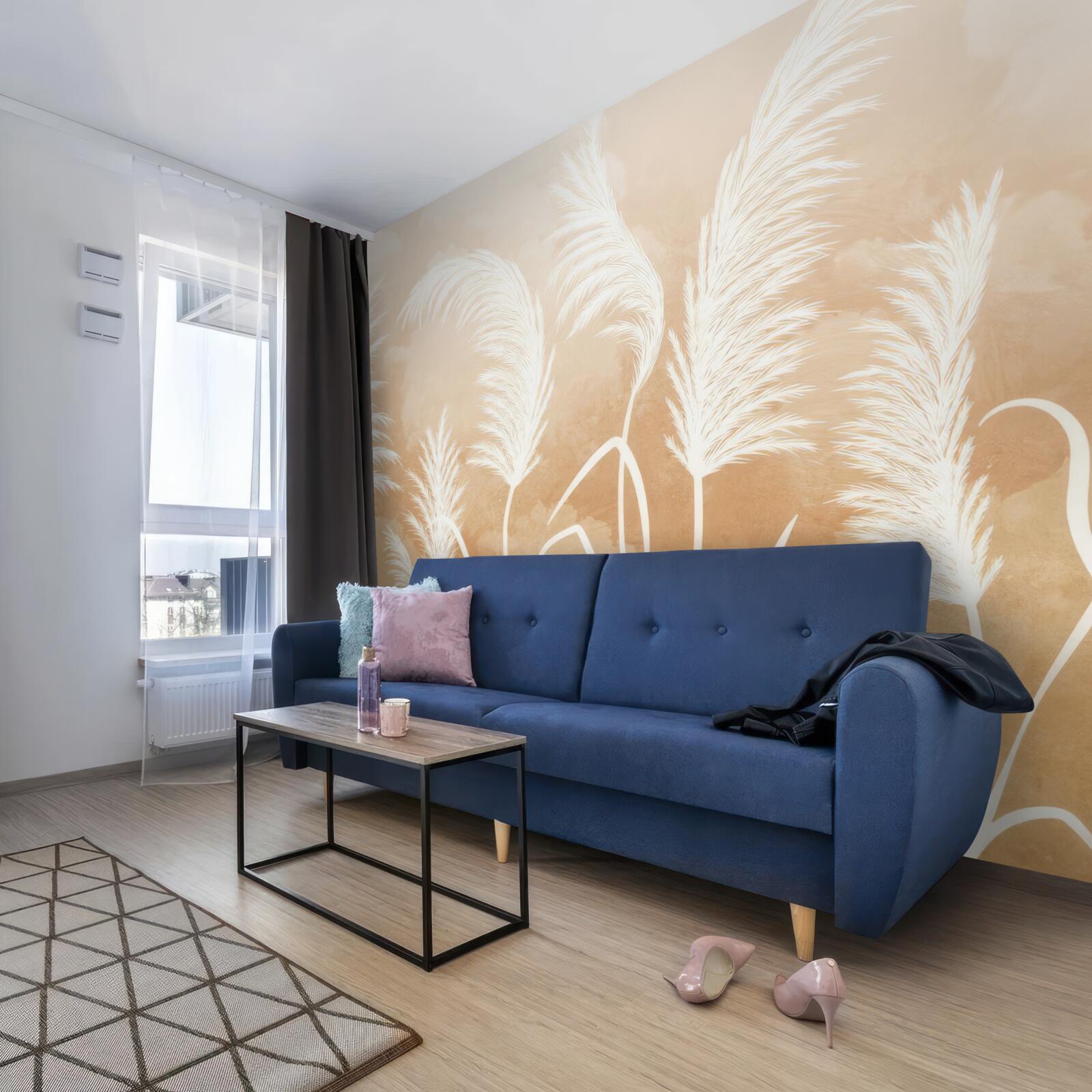 Papier peint feuilles blanches flottant dans le vent