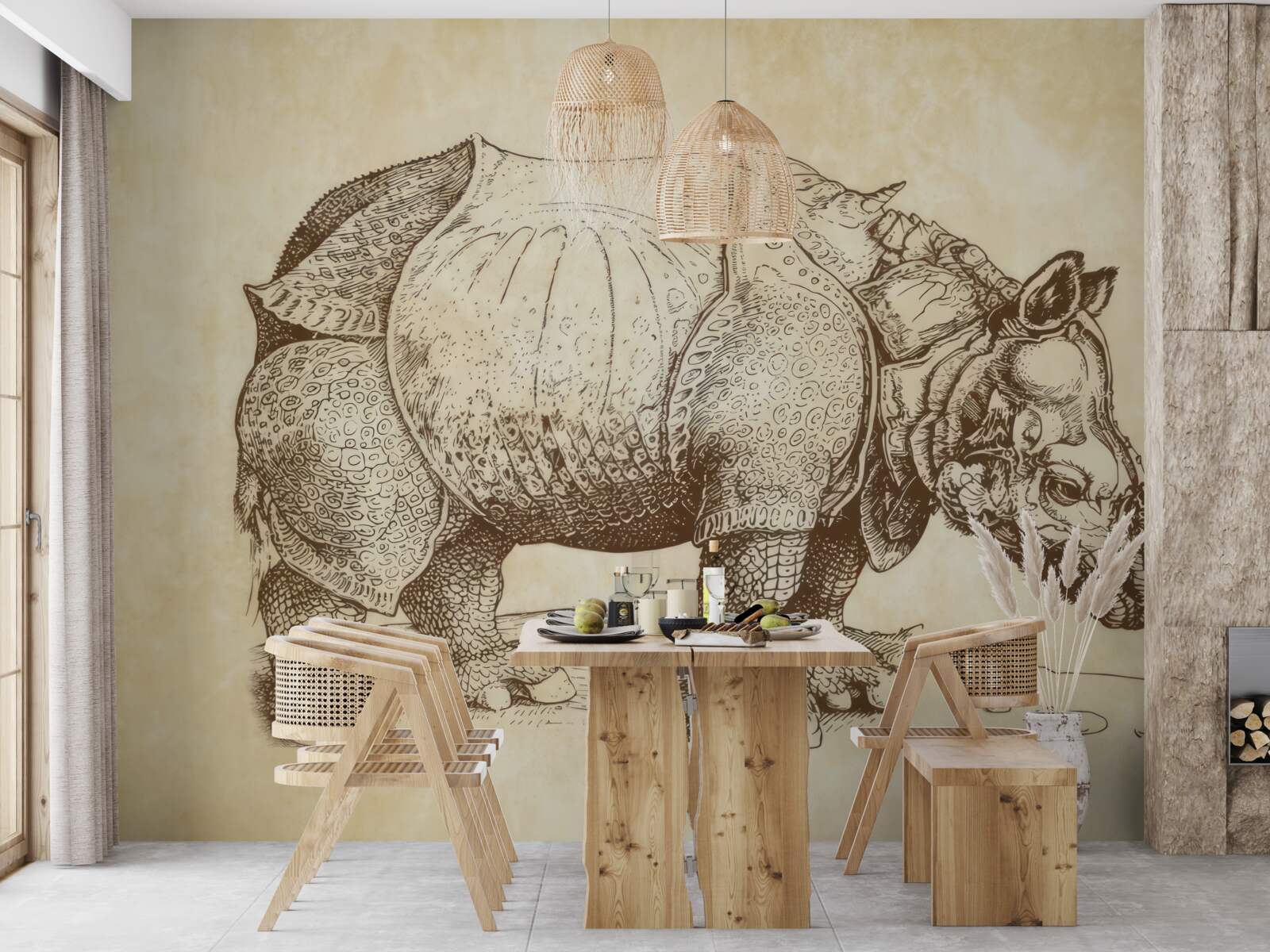 Papier peint rhinocéros fort